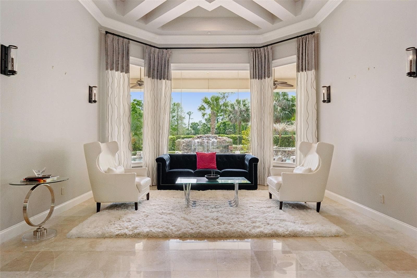 Formal Living Room overlooking the pool and sweeping golf views - 3545 LEGACY HILLS CT, LONGWOOD