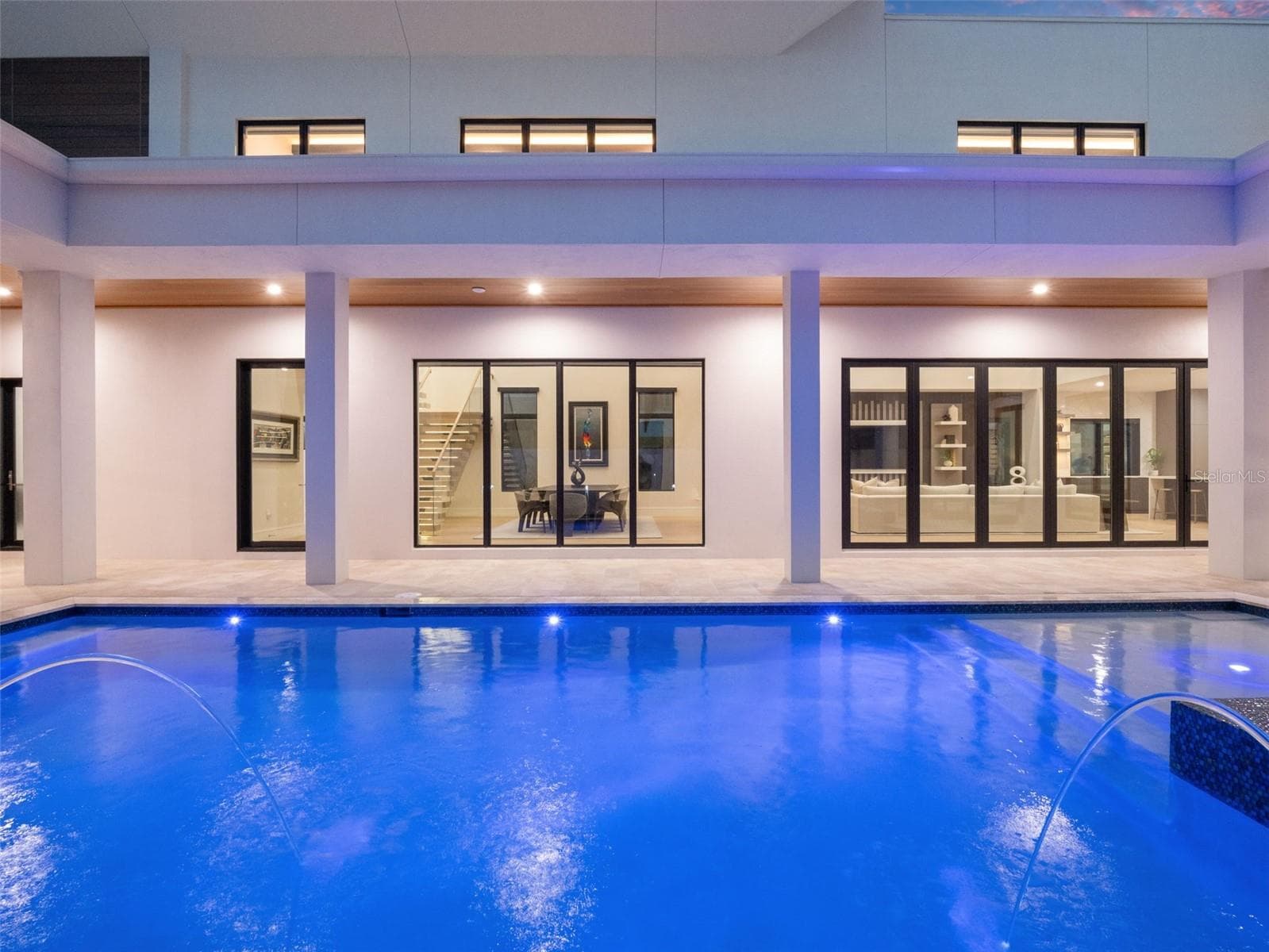 Pool & Spa at Dusk - 8643 FARTHINGTON WAY, ORLANDO