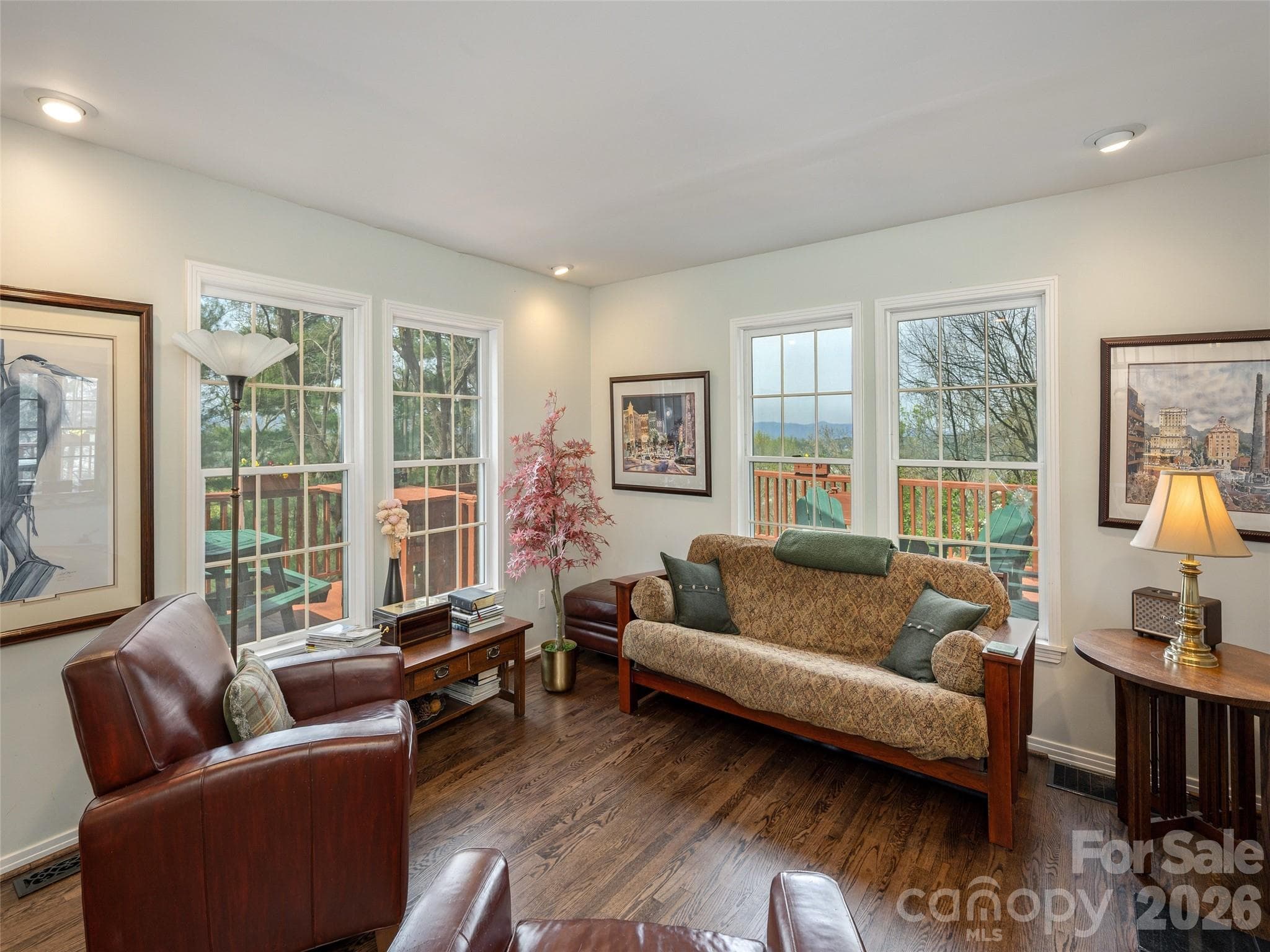 Living Room with Wood Floors - 403 Cherokee Road, Asheville