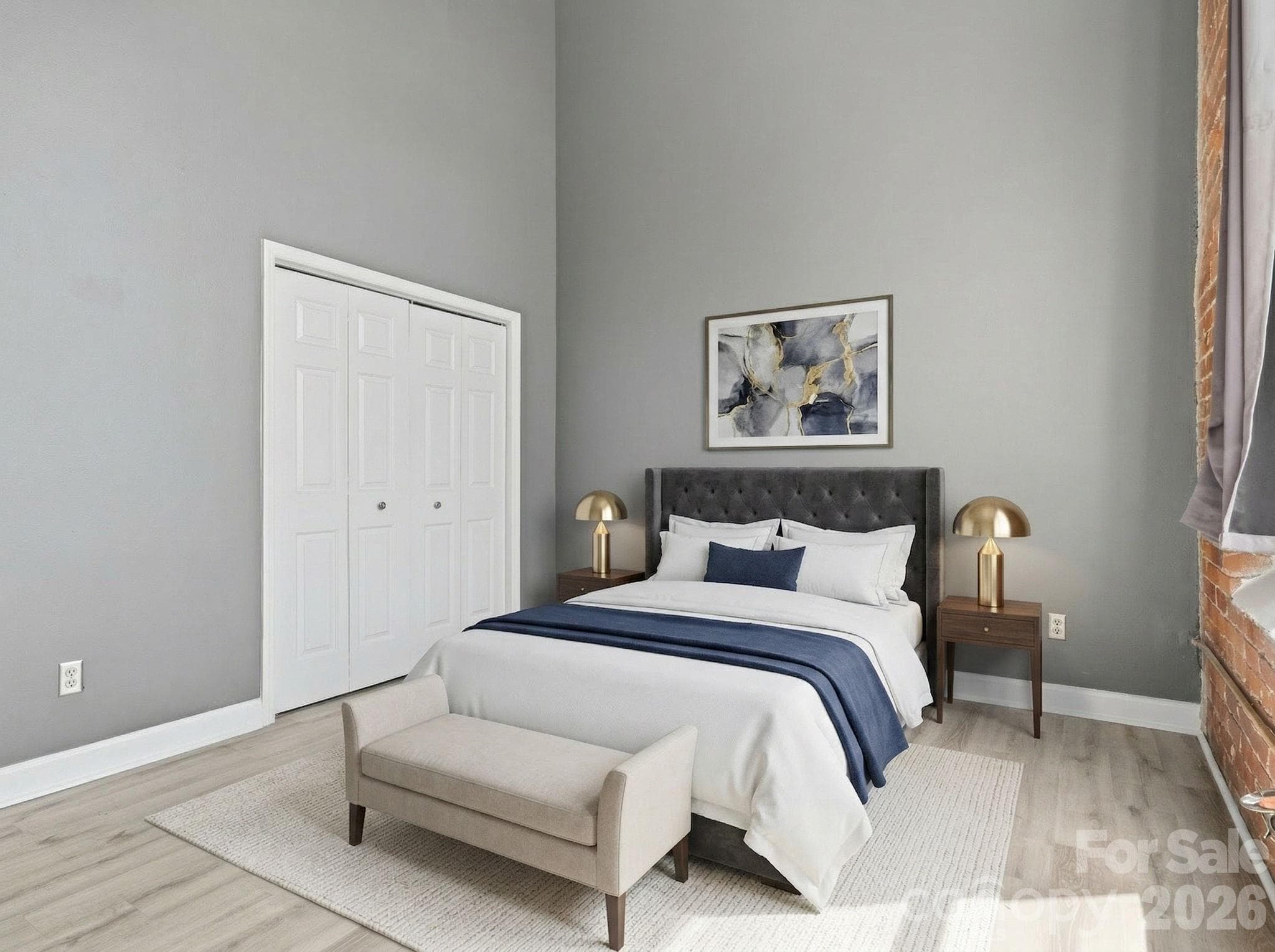 Bedroom 2virtually staged - 201 S Hoskins Road, Charlotte