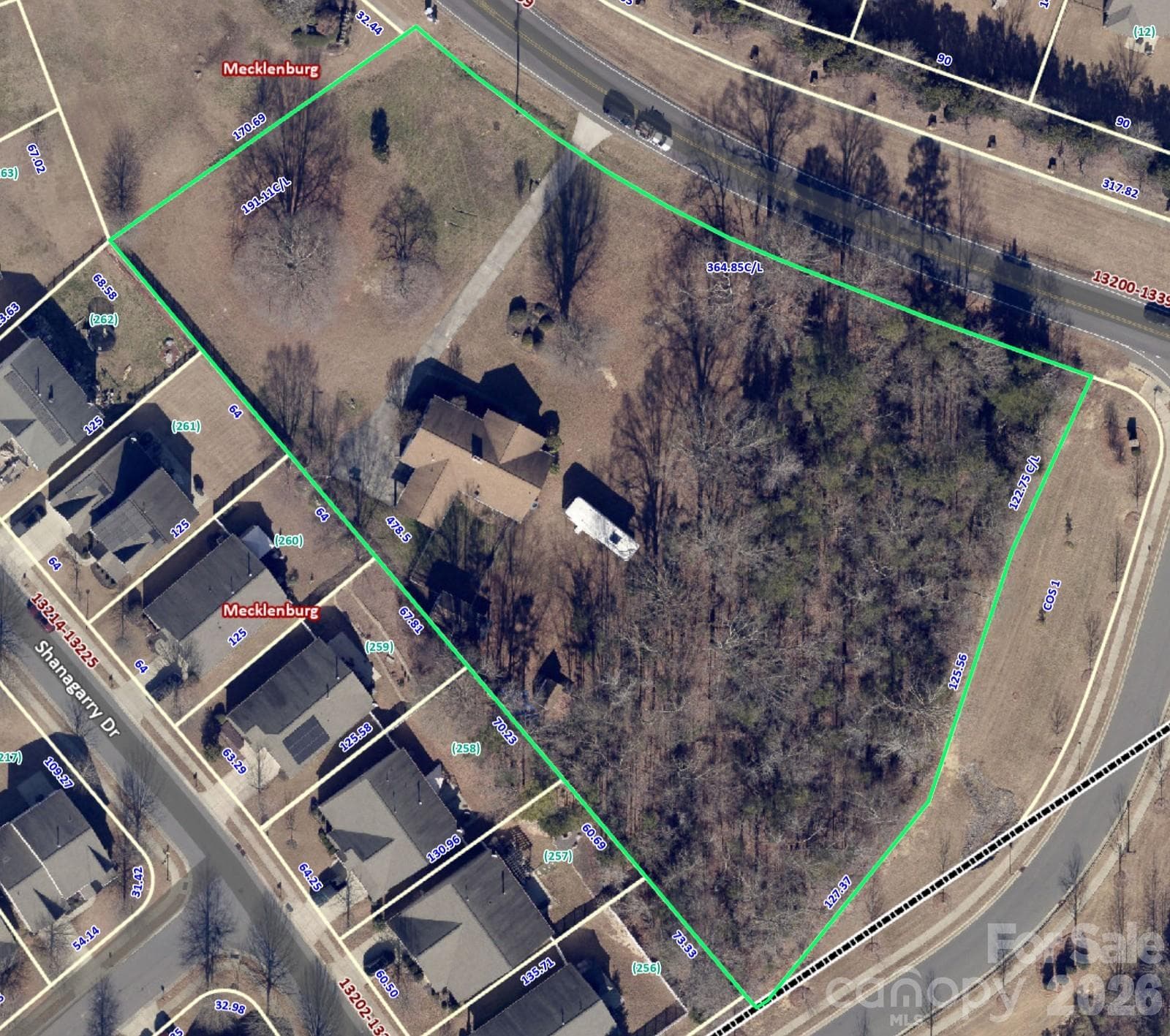 GIS satellite view - 13309 Zoar Road, Charlotte
