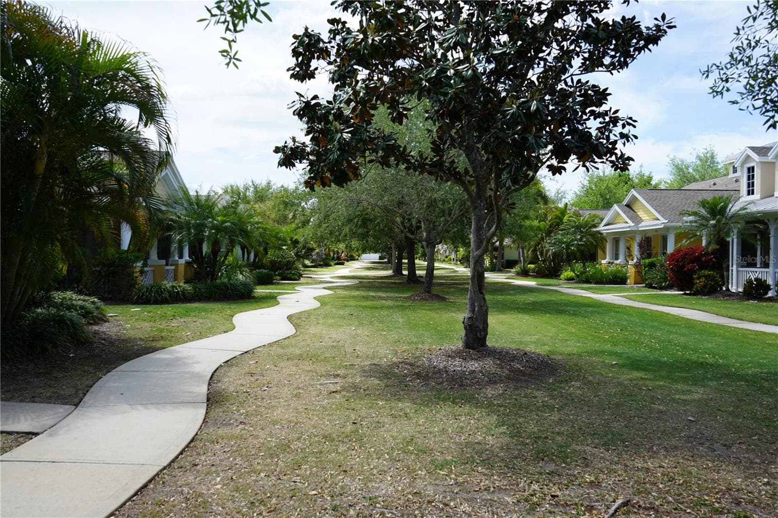 sidewalk down the middle of the townhomes - 201 SUNSET CREST CT, APOLLO BEACH