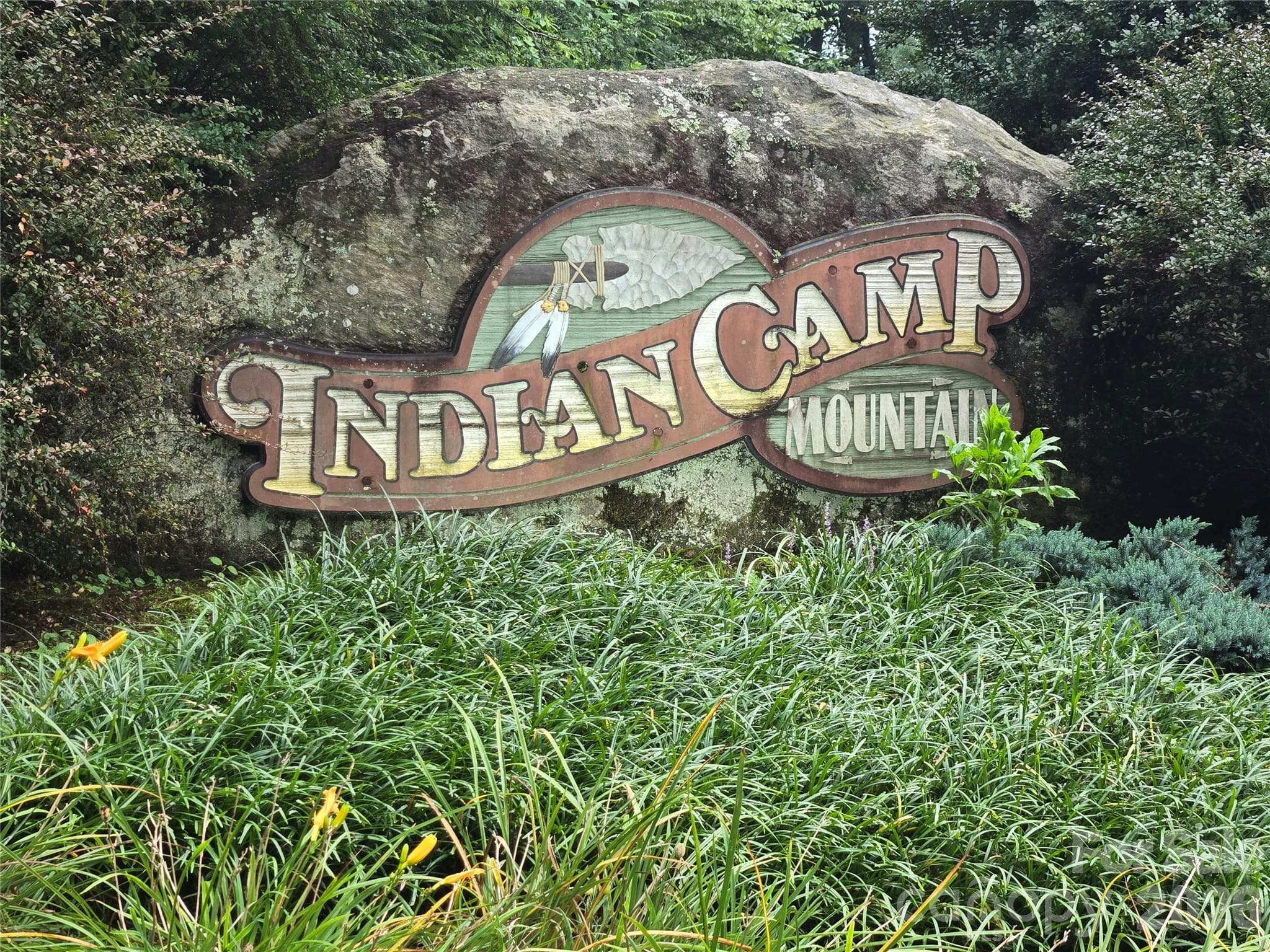Indian Camp Mountain entrance sign at Hwy 178 - 303 Ladd Ridge, Rosman