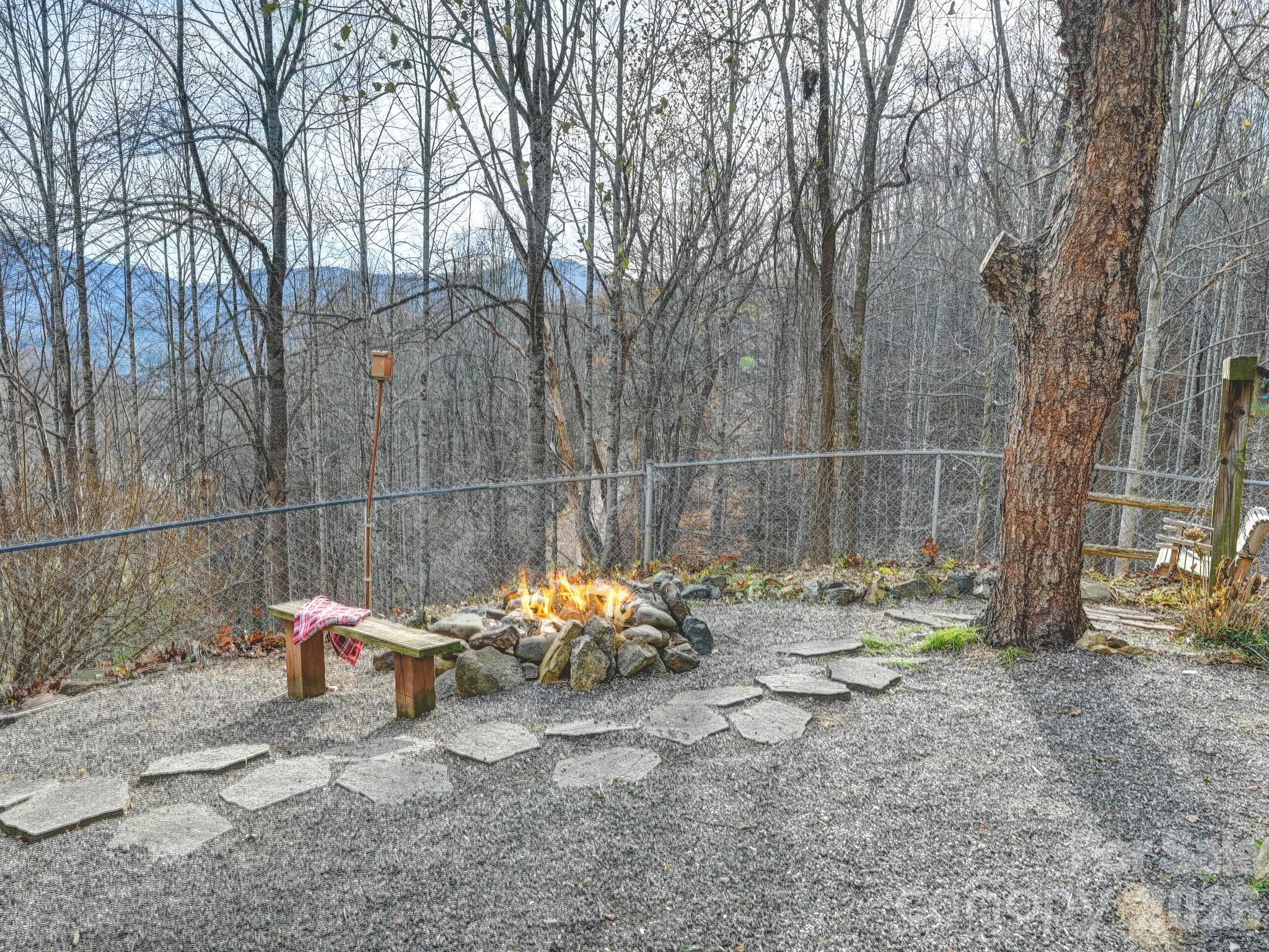 Fire-Pit with Bench - 90 Davidson Gap Road, Leicester