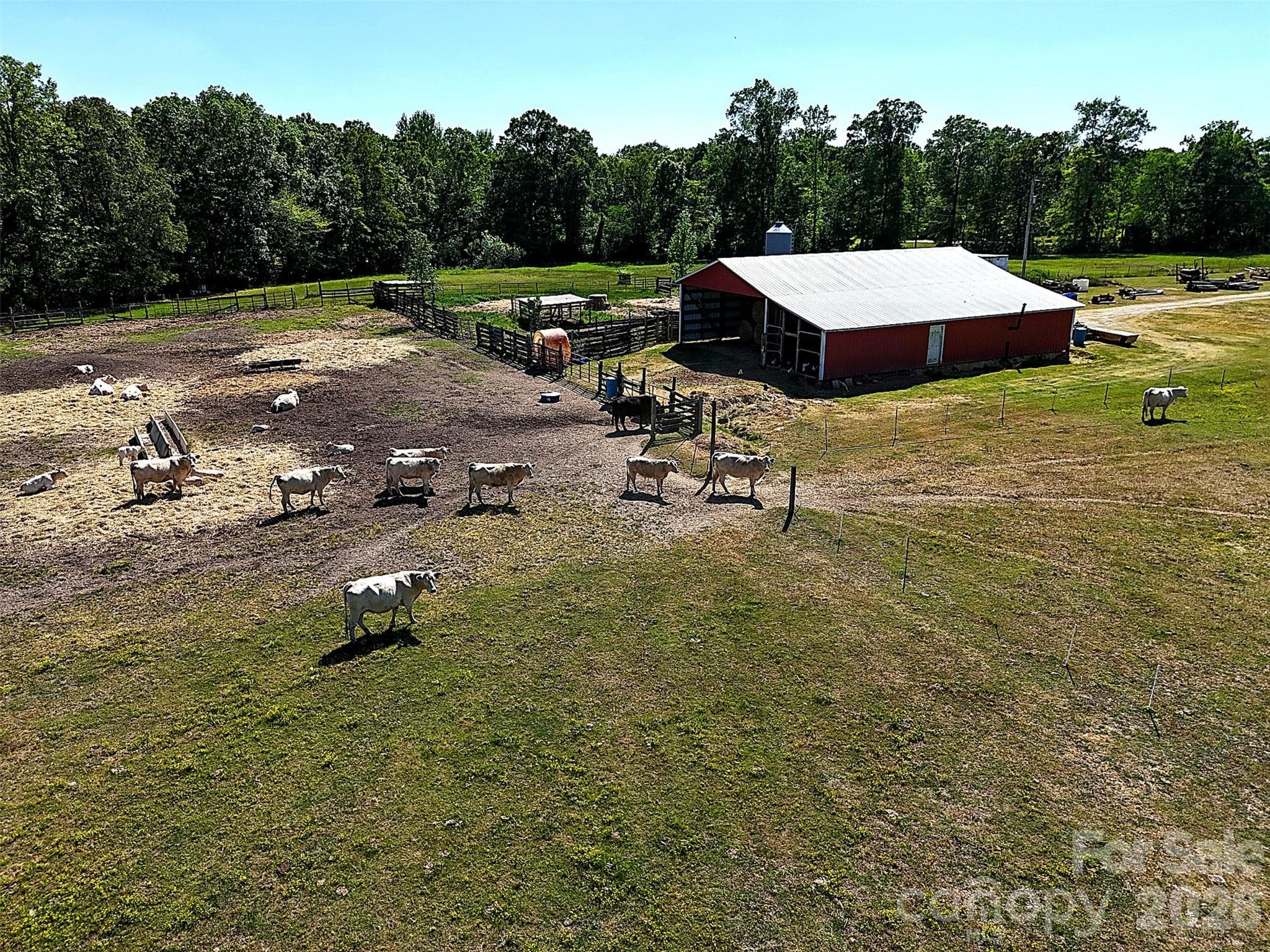 Aerial View of Barn and Pasture - 2921 Old Pageland Marshville Road, Wingate