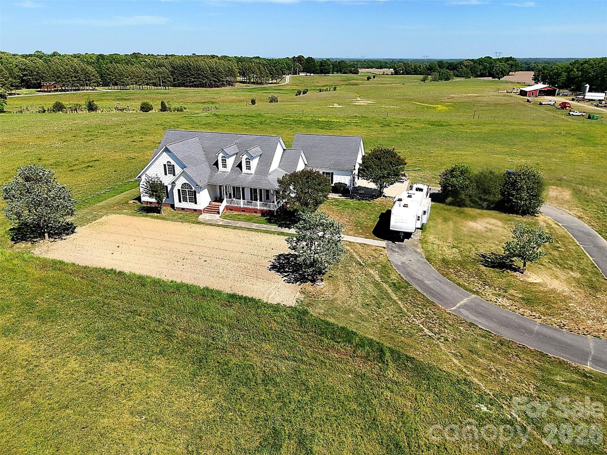 Aerial View with House - 2921 Old Pageland Marshville Road, Wingate