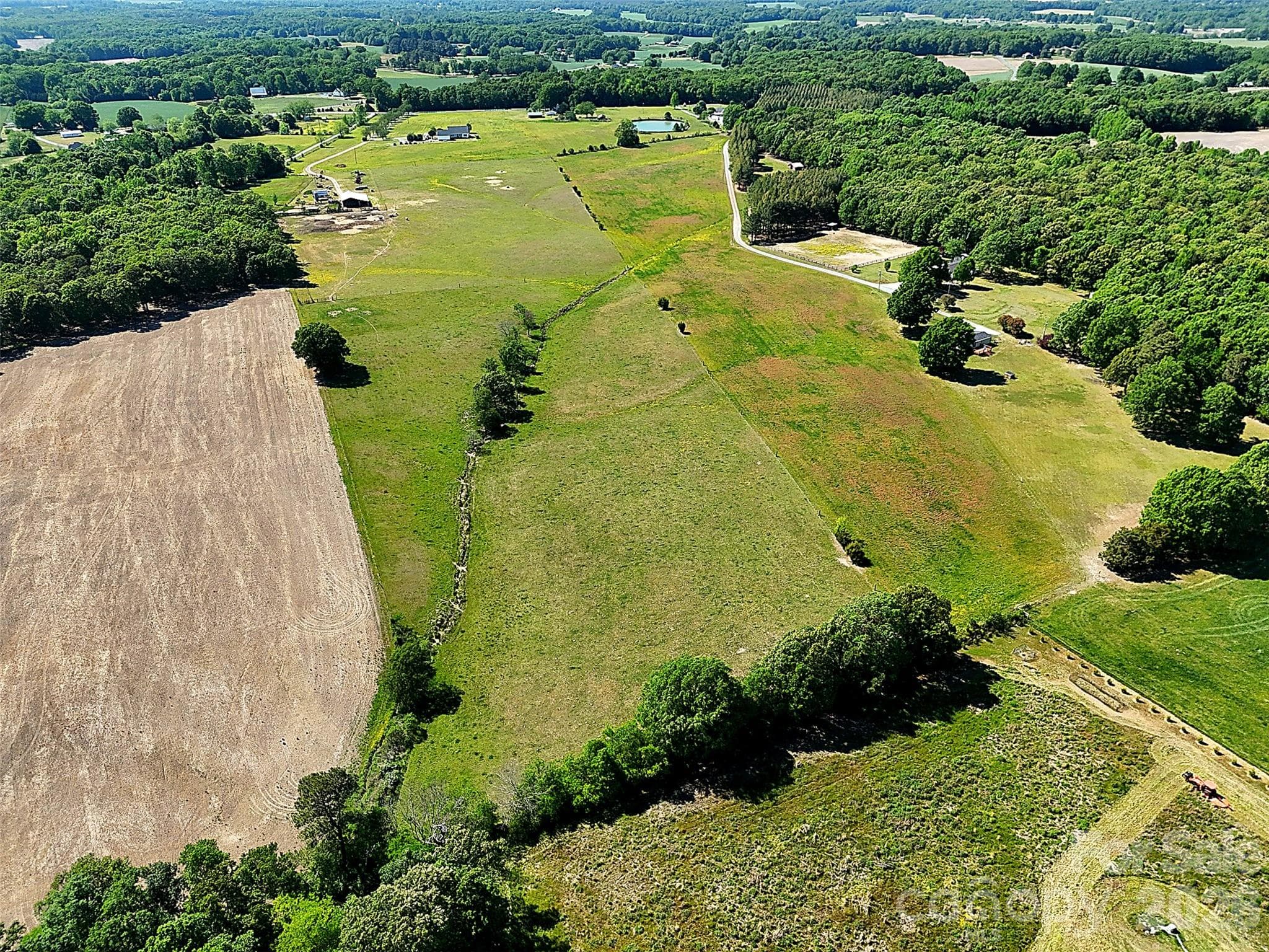 Aerial View with Pasture - 2921 Old Pageland Marshville Road, Wingate