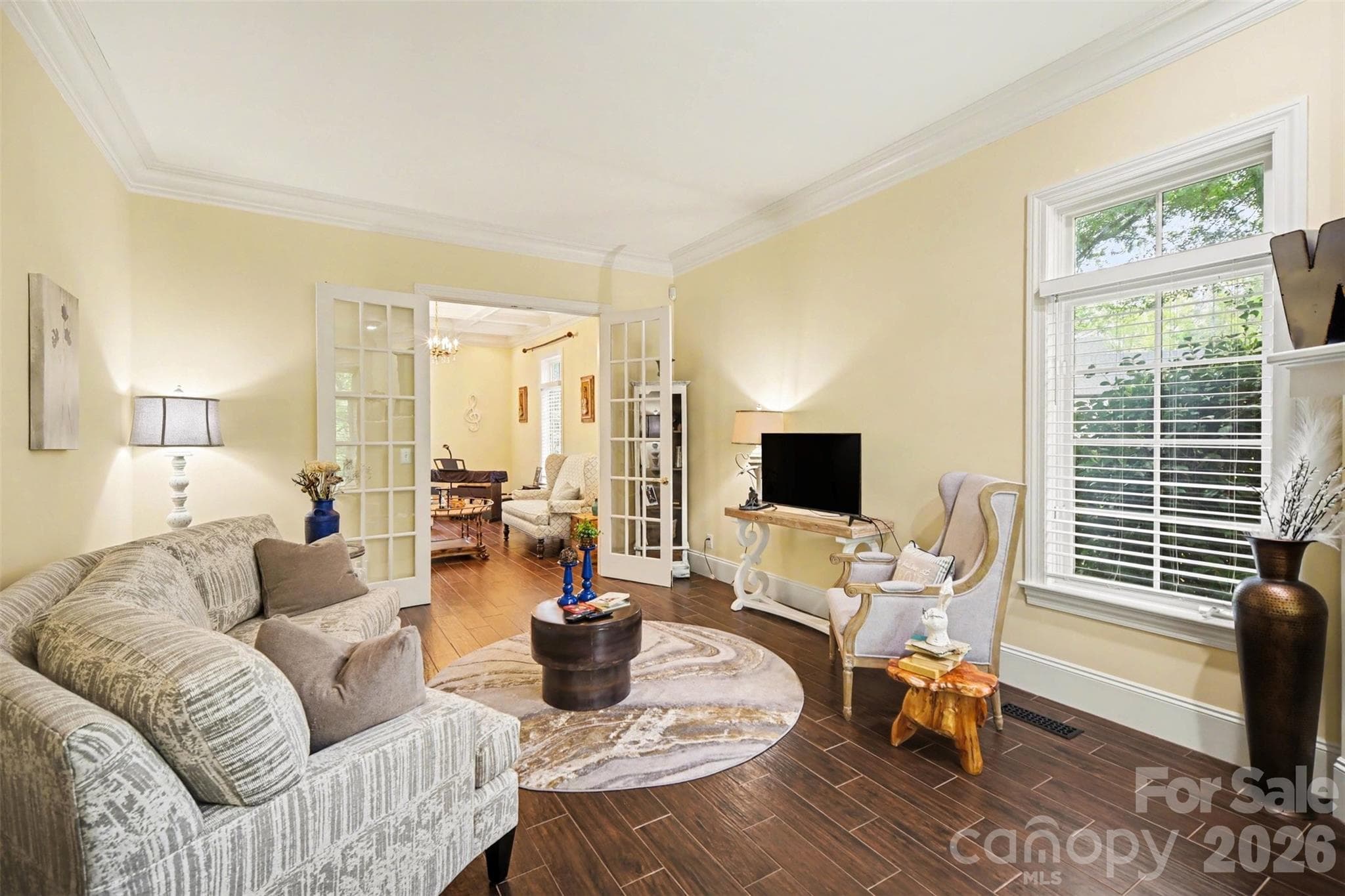 ...connects w/ French doors to the... - Shelby