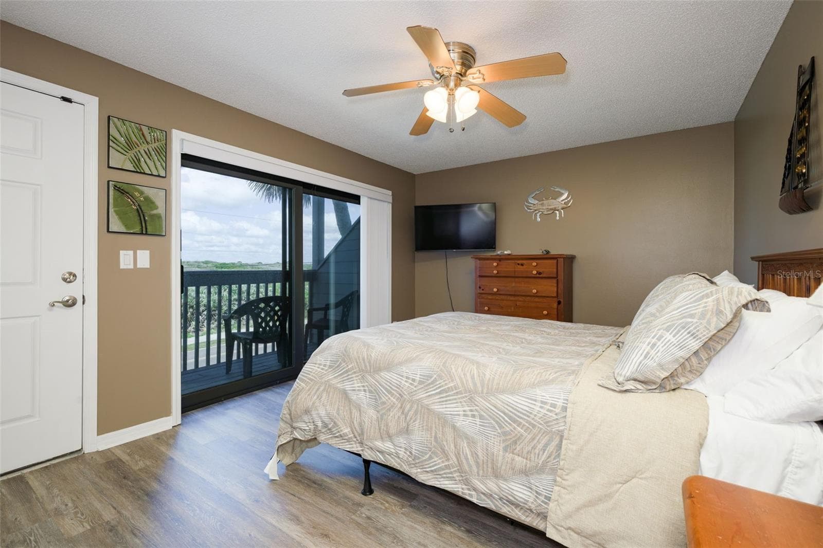 Bedroom #3 Upstairs with a sunset view balcony - 4421 S ATLANTIC AVE #A2, PONCE INLET