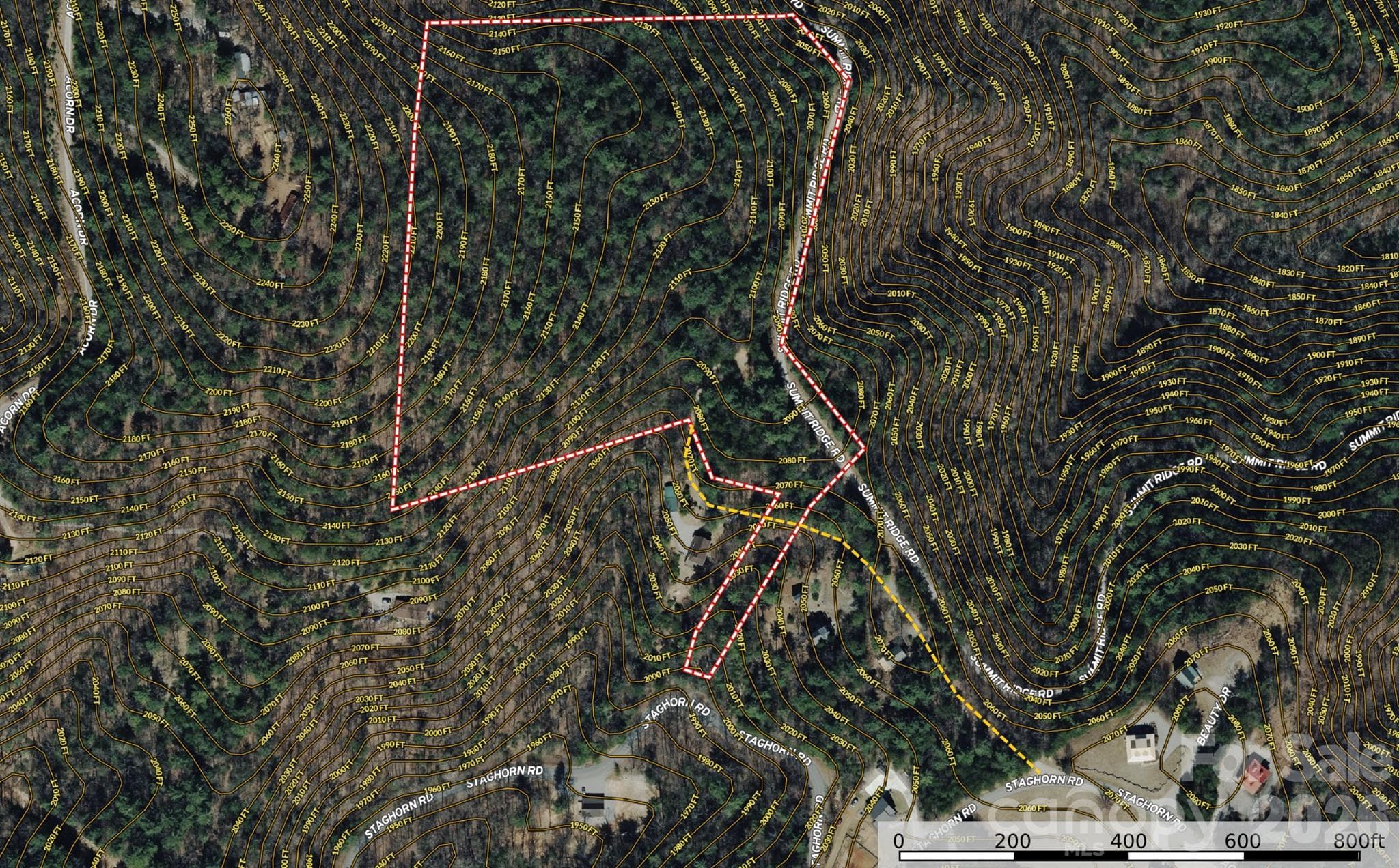 Aerial with Topo - TBD Staghorn Road, Purlear