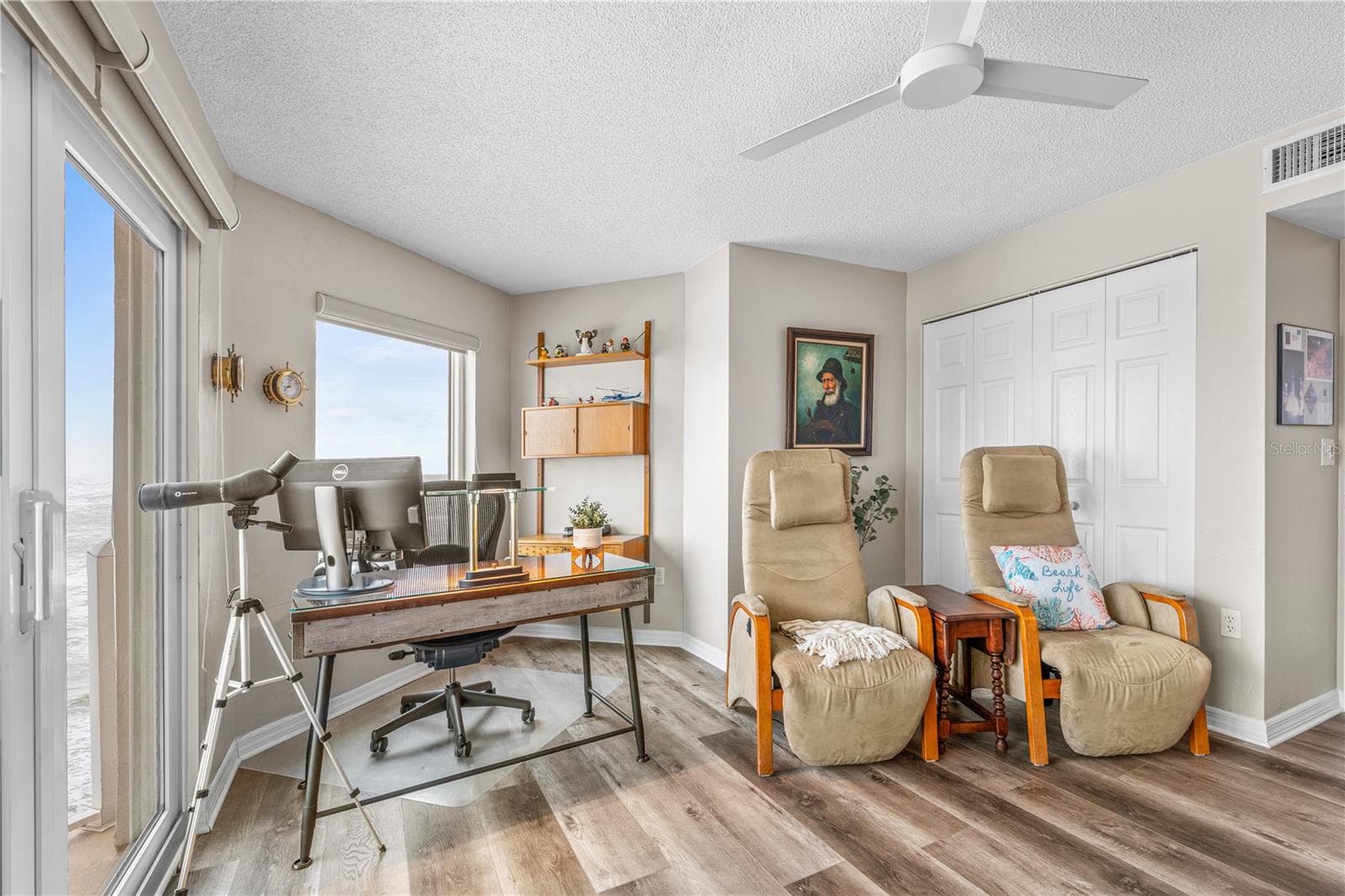 Guest Bed 1 with amazing views of Ocean. Teak shelving does not convey - 2967 S ATLANTIC AVE #903, DAYTONA BEACH SHORES
