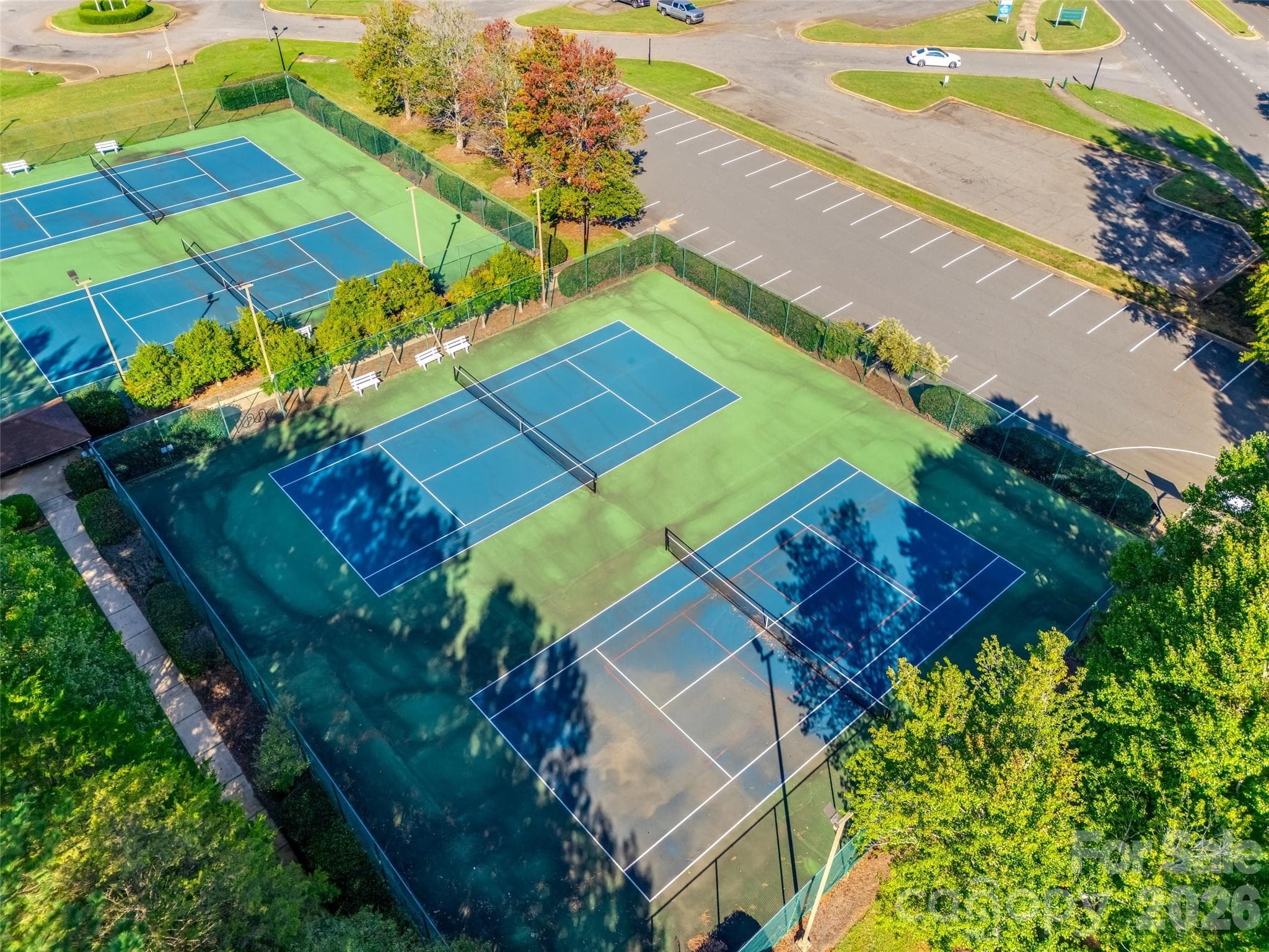 Aerial View of Community Tennis - 204 Overstone Court, Fort Mill