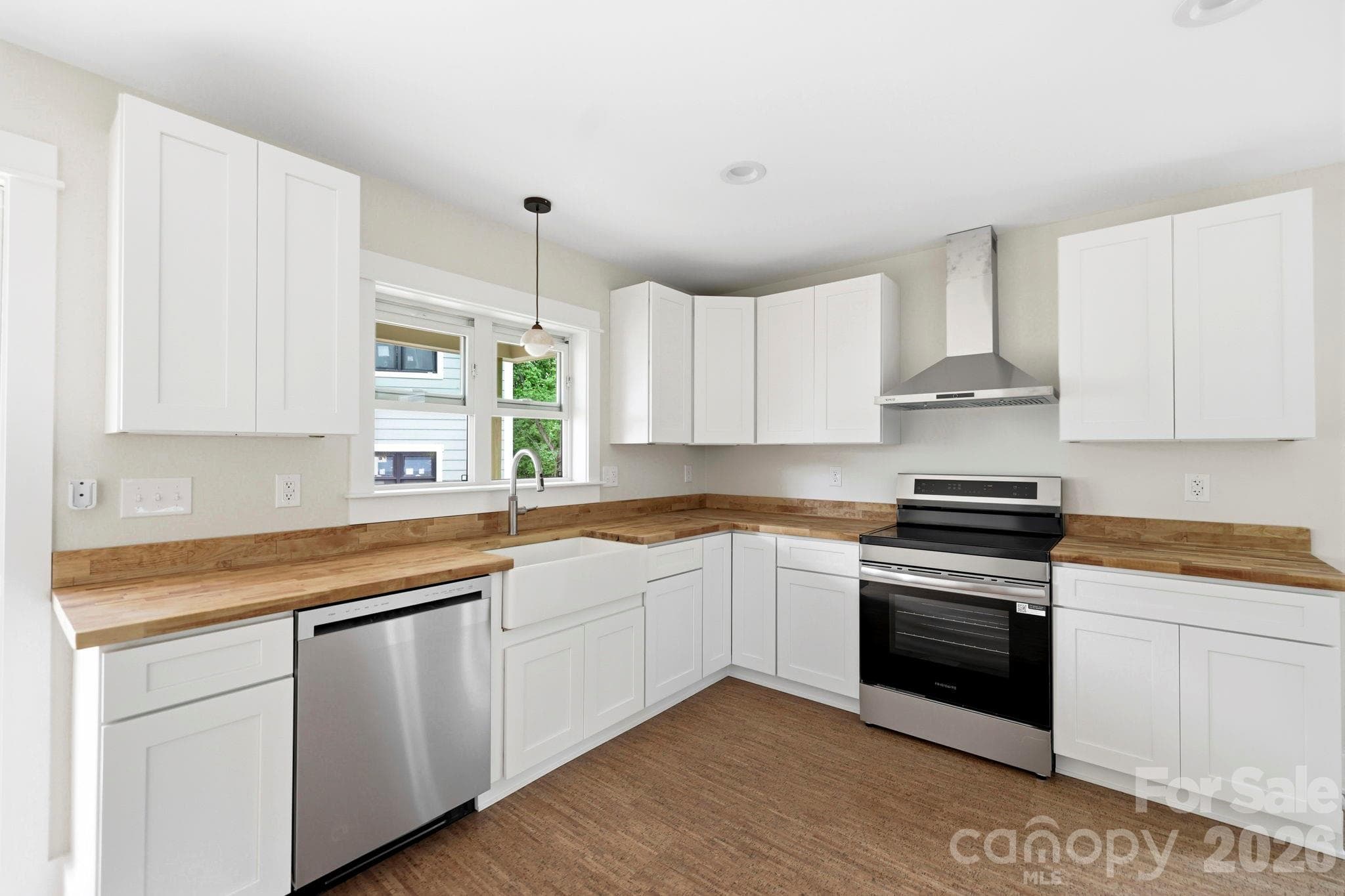 Kitchen with Butcher Block countertop - 17 Fireside Drive, Asheville