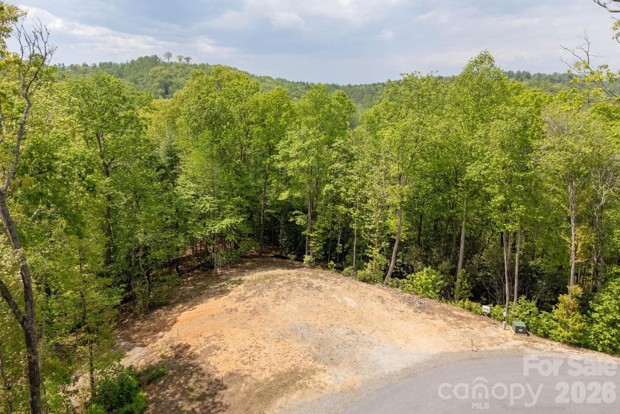 Aerial view of cleared building site - Hendersonville
