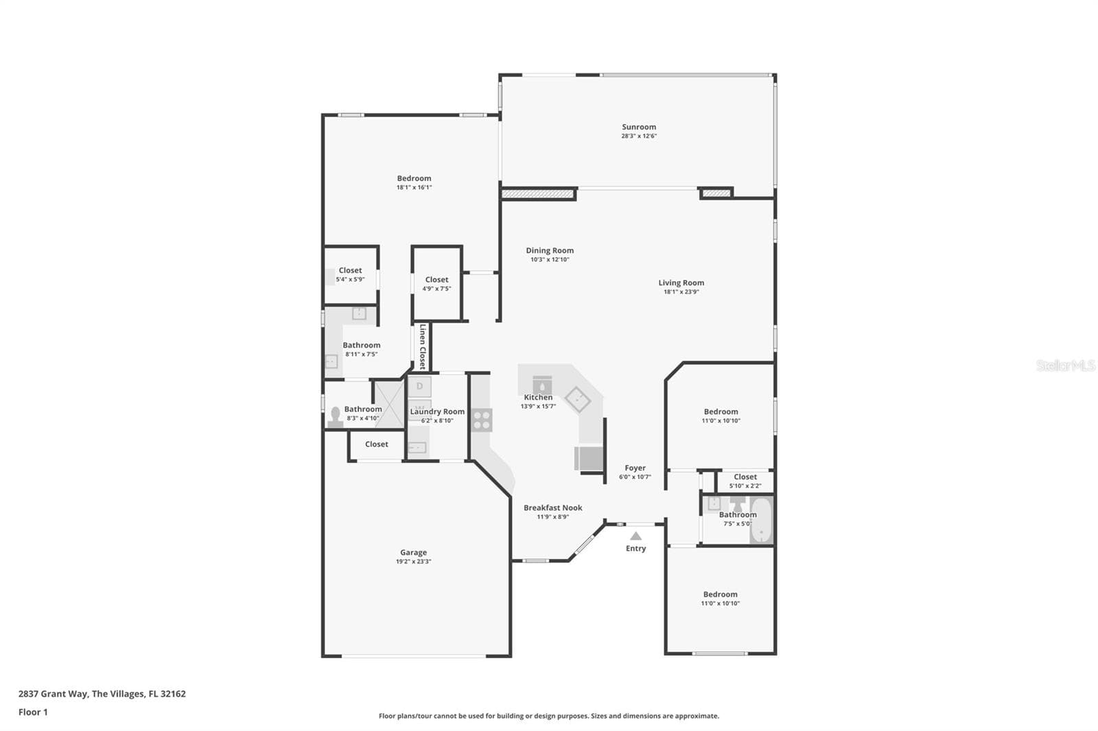 Floor Plan - 2837 GRANT WAY, THE VILLAGES