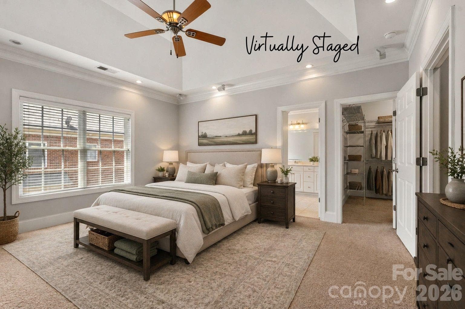Primary Bedroom - virtually staged - 705 Congressional Lane, Fort Mill