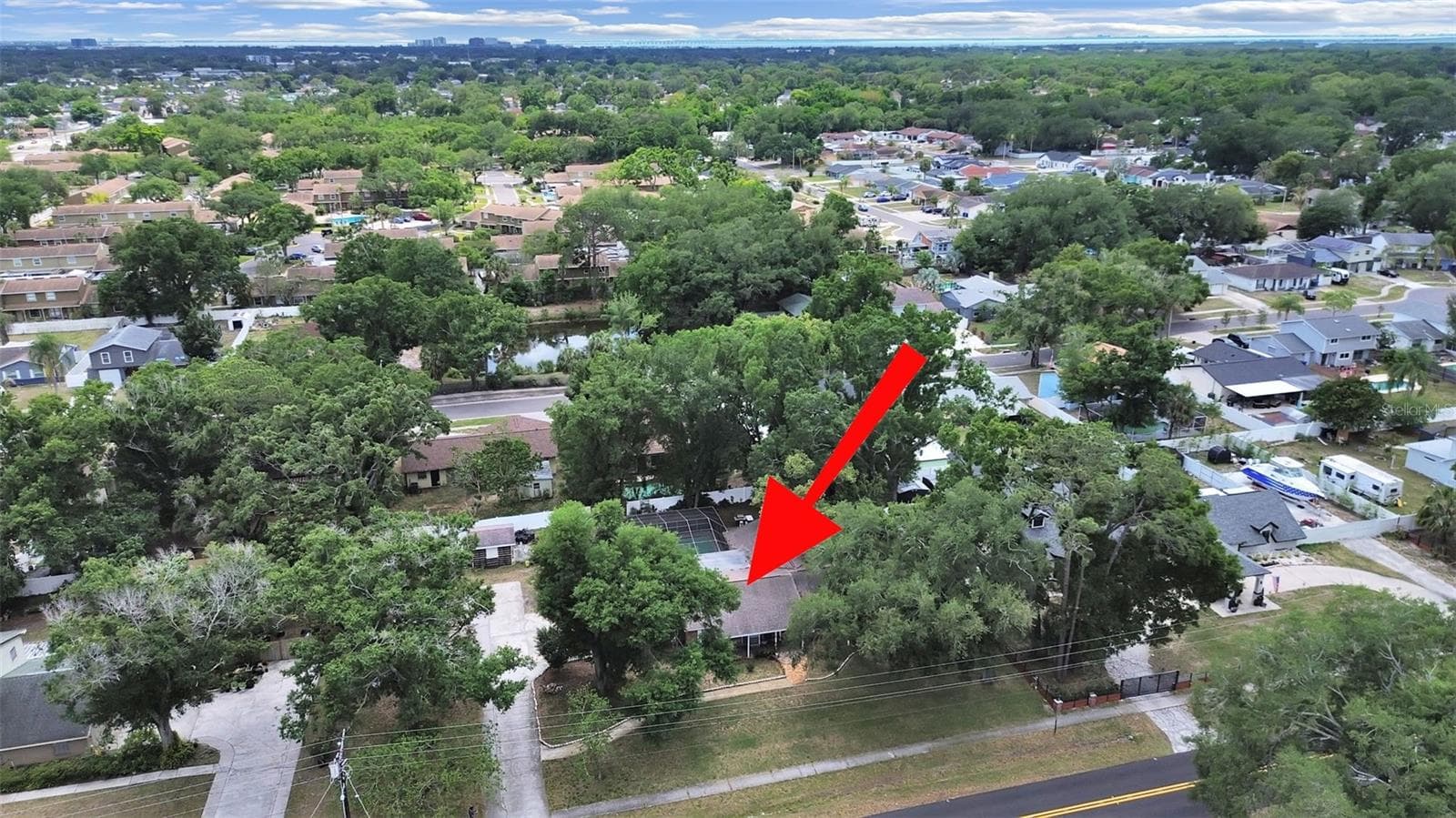 aerial shot from BarryRd frontage - 7608 BARRY RD, TAMPA