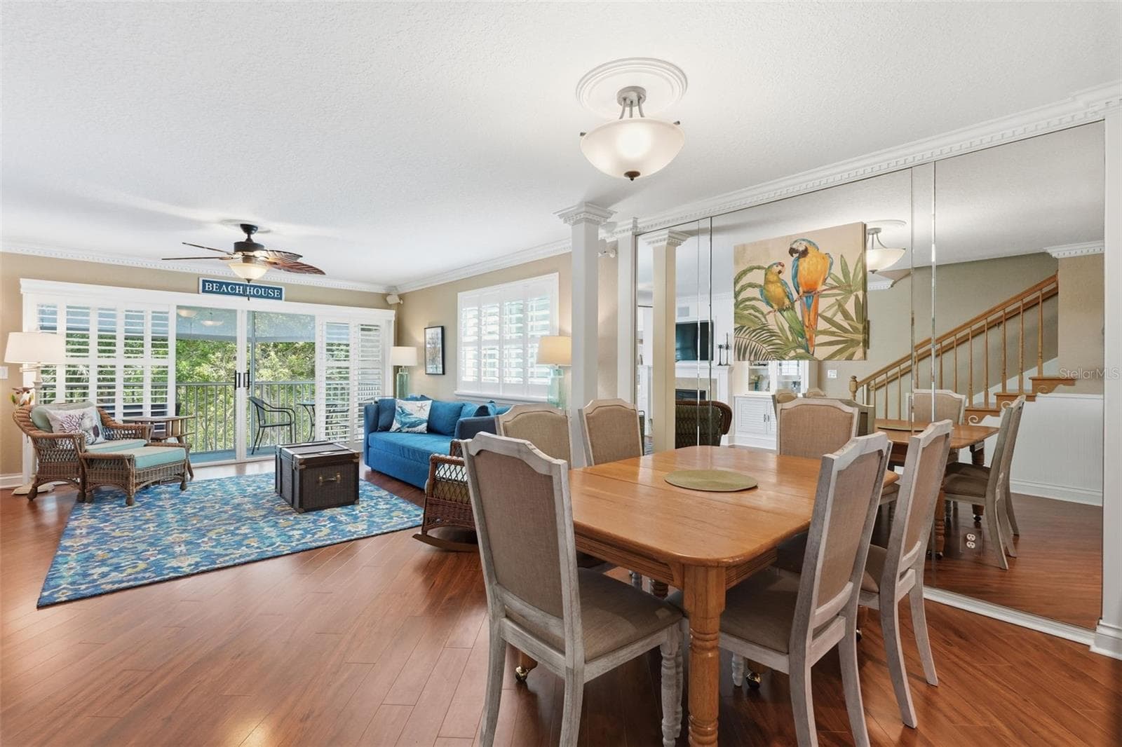Dining, Living & Sliding Plantation Doors to the Screened Patio. - 14837 SEMINOLE TRL, SEMINOLE