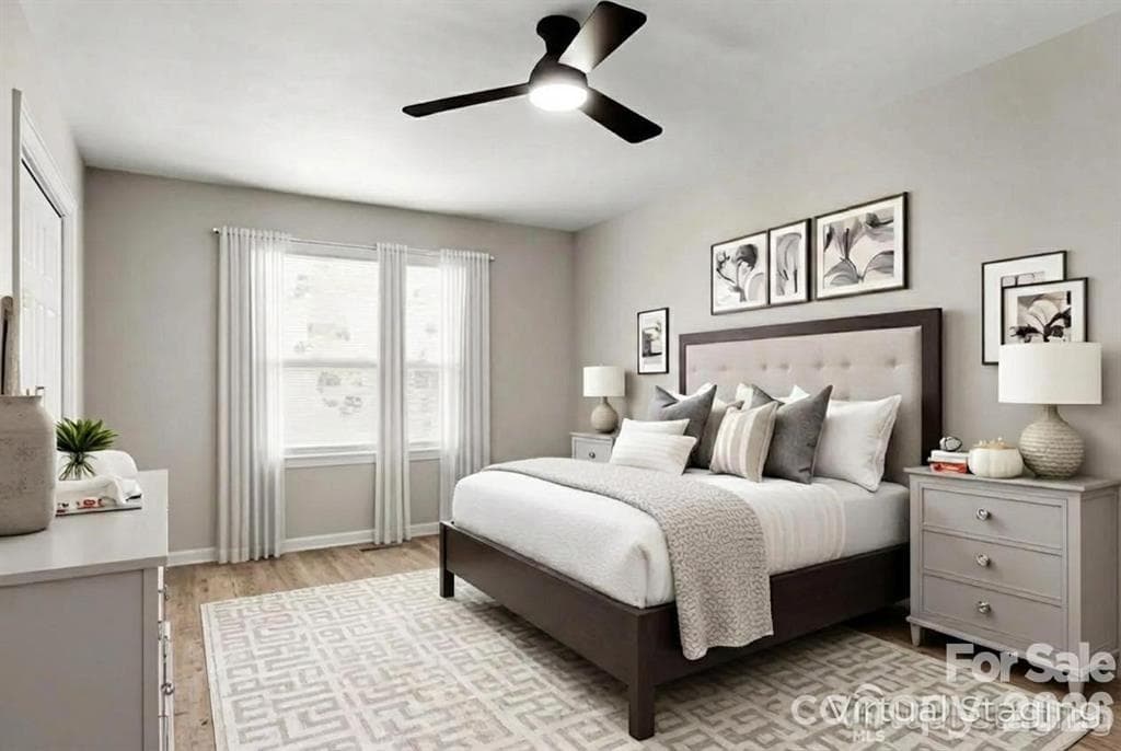 Primary Bedroom Virtually Staged - 322 Holland Circle, Statesville
