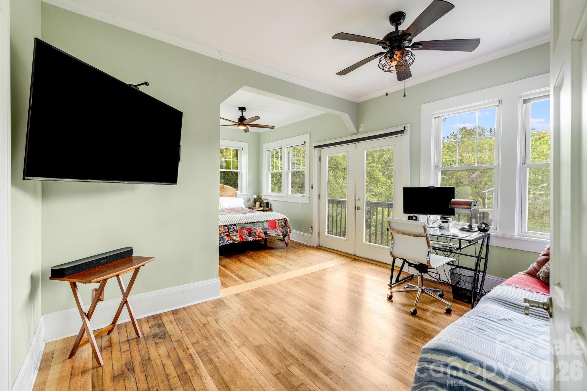 Main level primary bedroom sitting room - Asheville