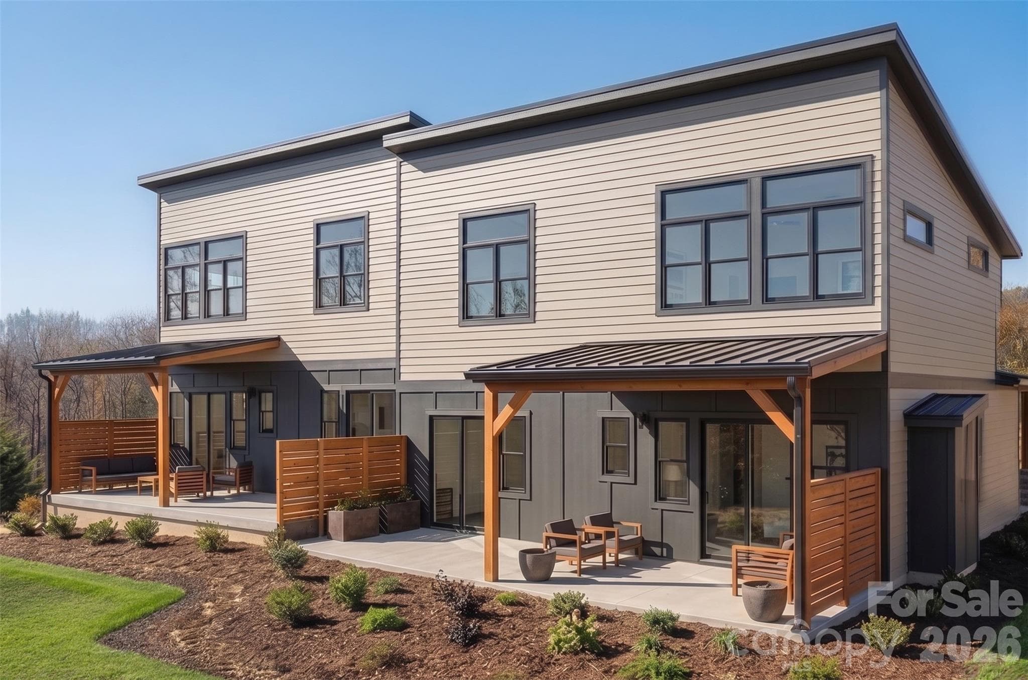 Rear exterior rendering - Asheville