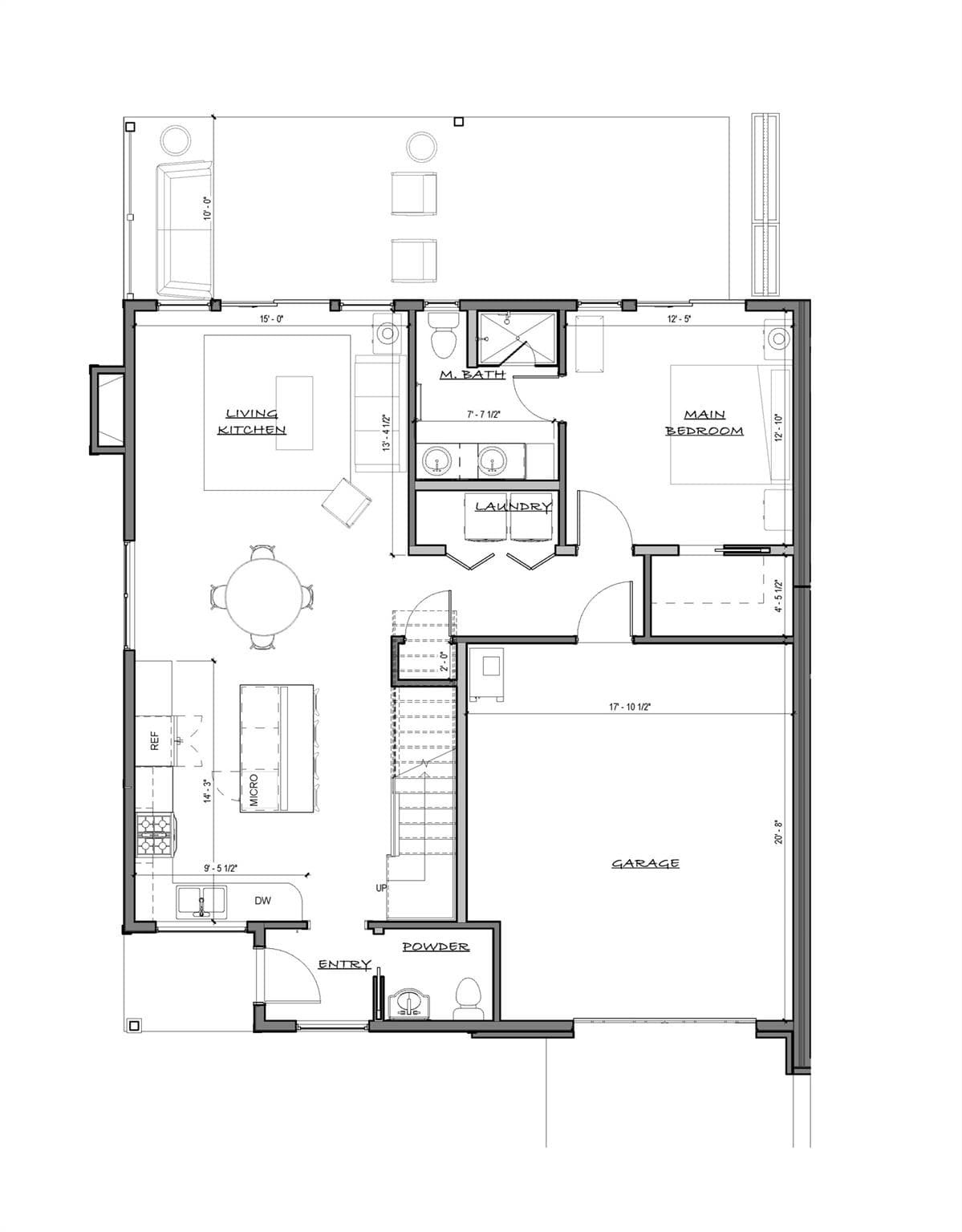 Main level floor plan - Asheville