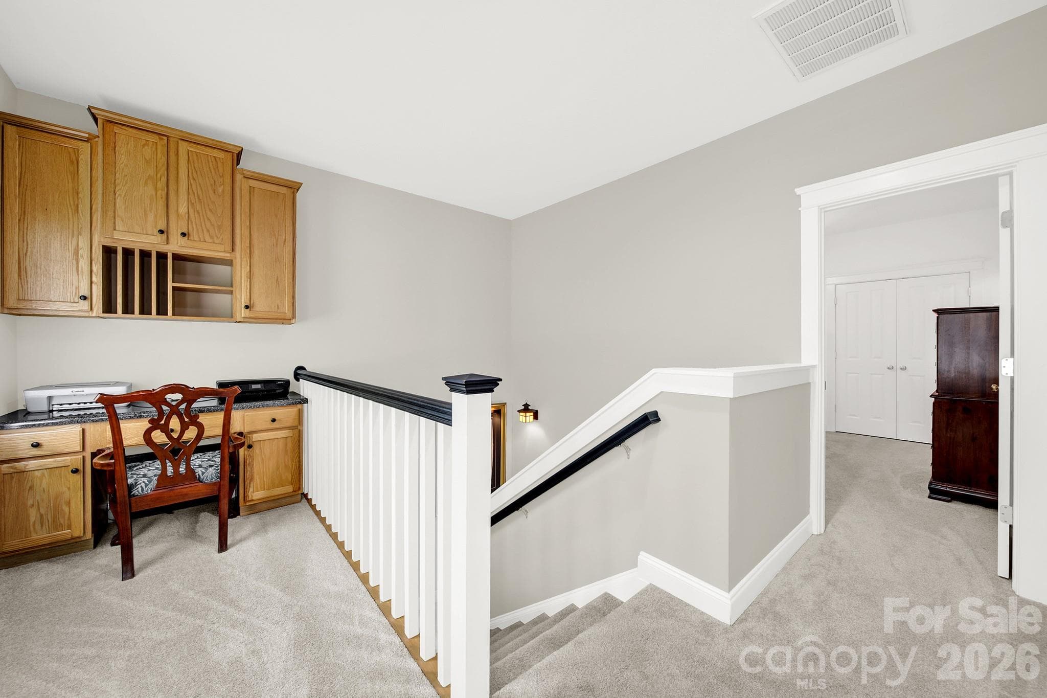 Upstairs Loft with Built-in Oak Desk - 4214 Settler Heights Drive, Fort Mill