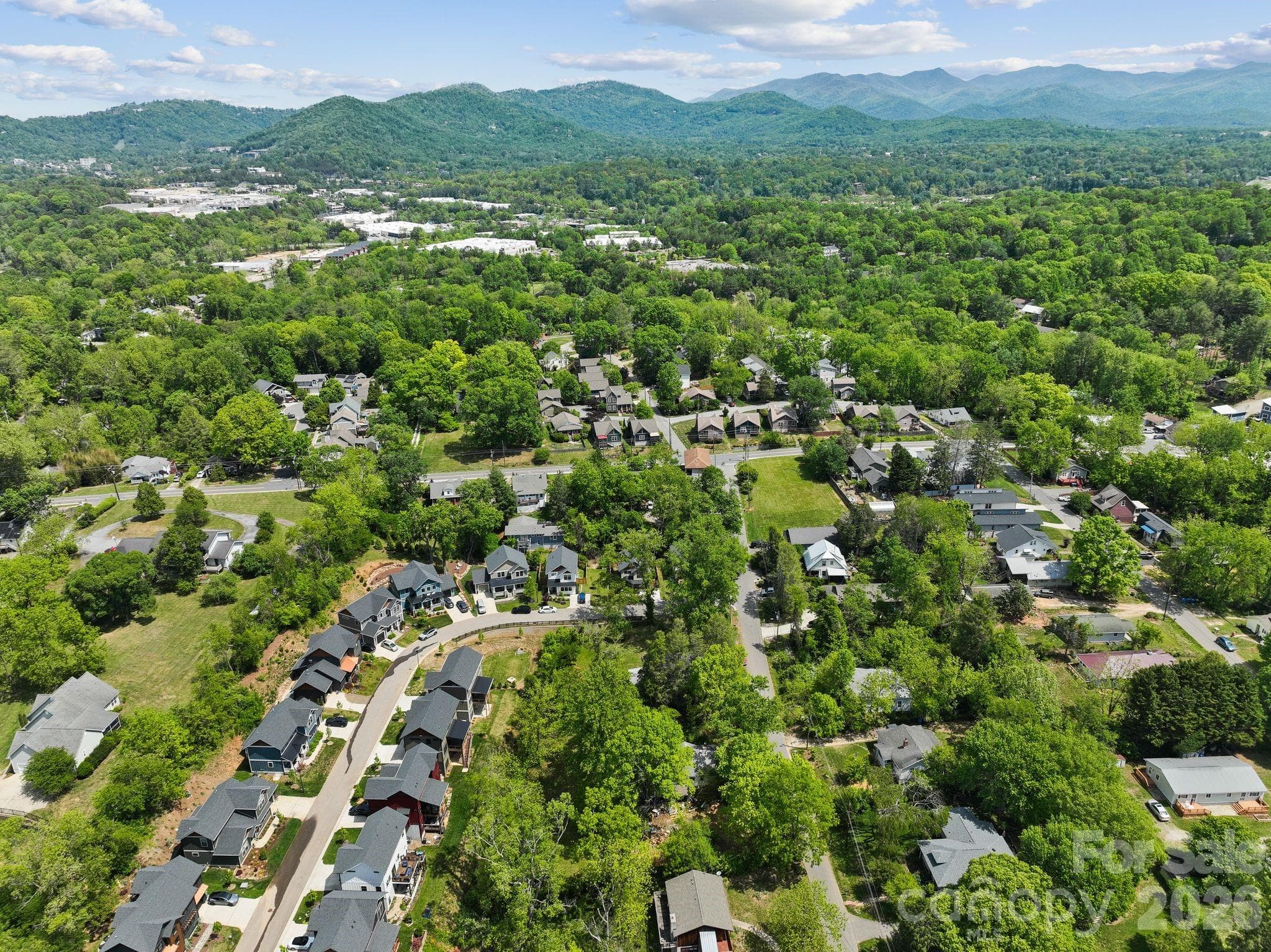 Aerial View of Wanoca Cottages and area surrounding it. - 7 Acona Lane, Asheville