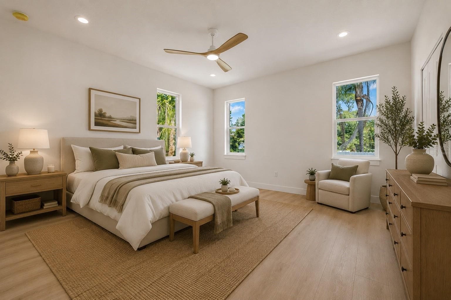 Primary Bedroom Downstairs (Virtually Staged) - 7617 ALVINA ST, TAMPA