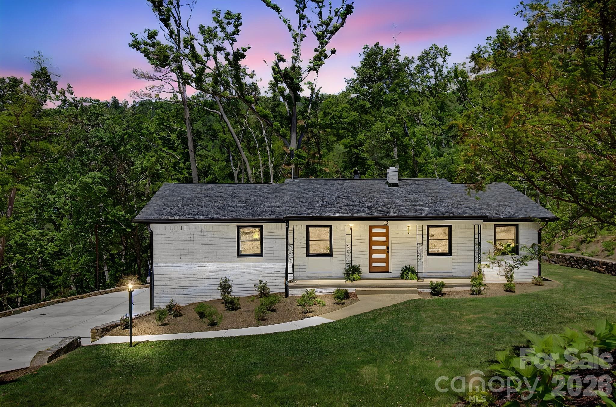 Twilight Photo-Front of House - 5 Kent Place, Asheville