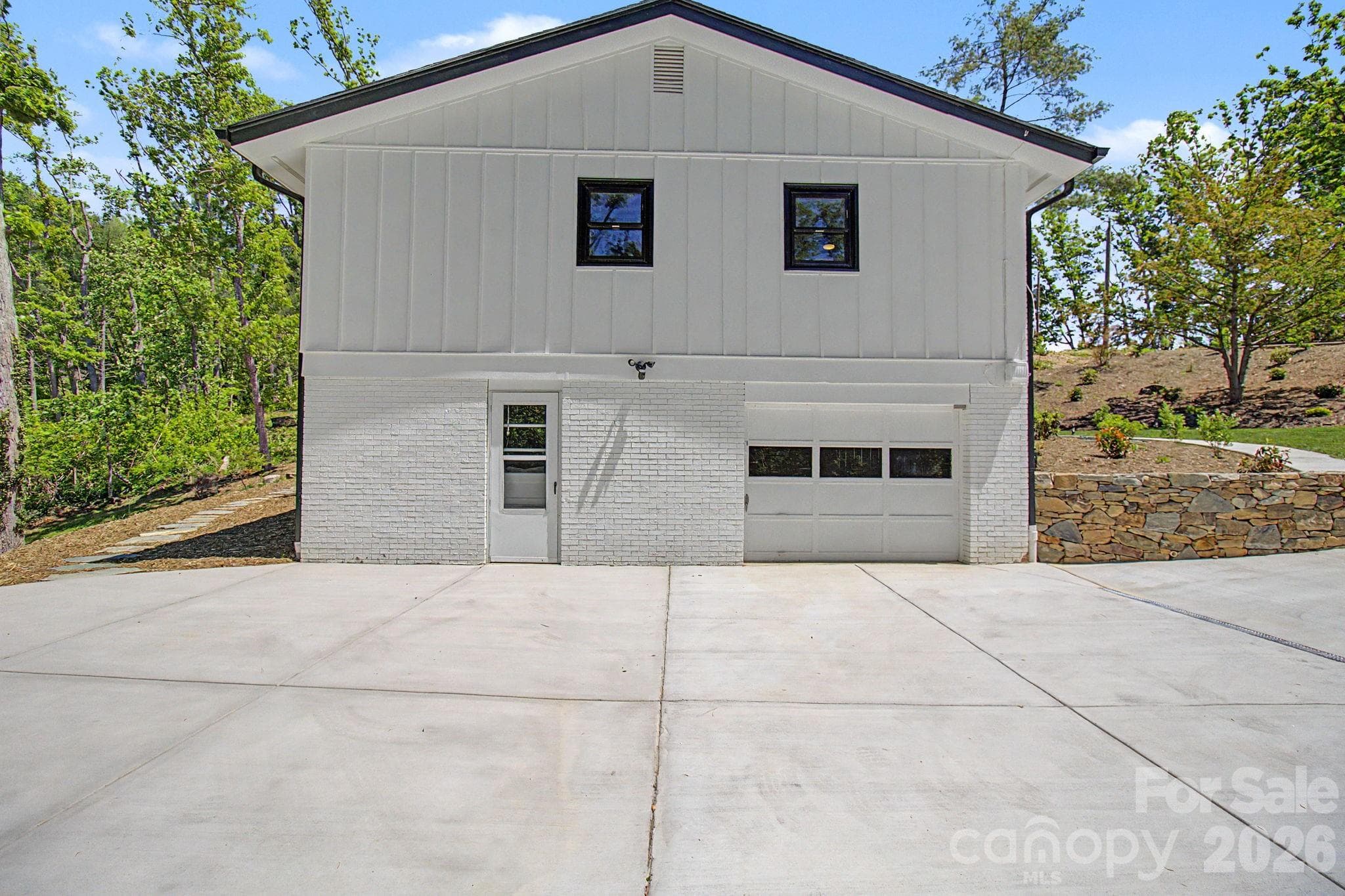 Driveway, Basement Entrance and Garage on side of House. - 5 Kent Place, Asheville