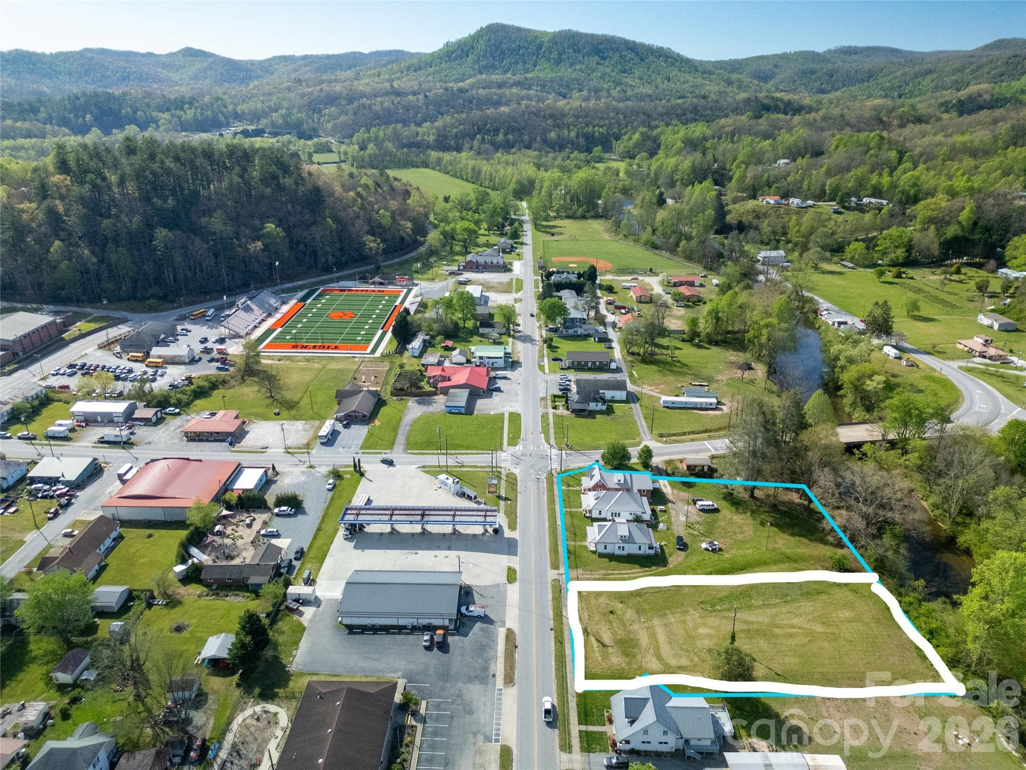 Subject property highlighted in white approximately. See survey - TBD Main Street, Rosman