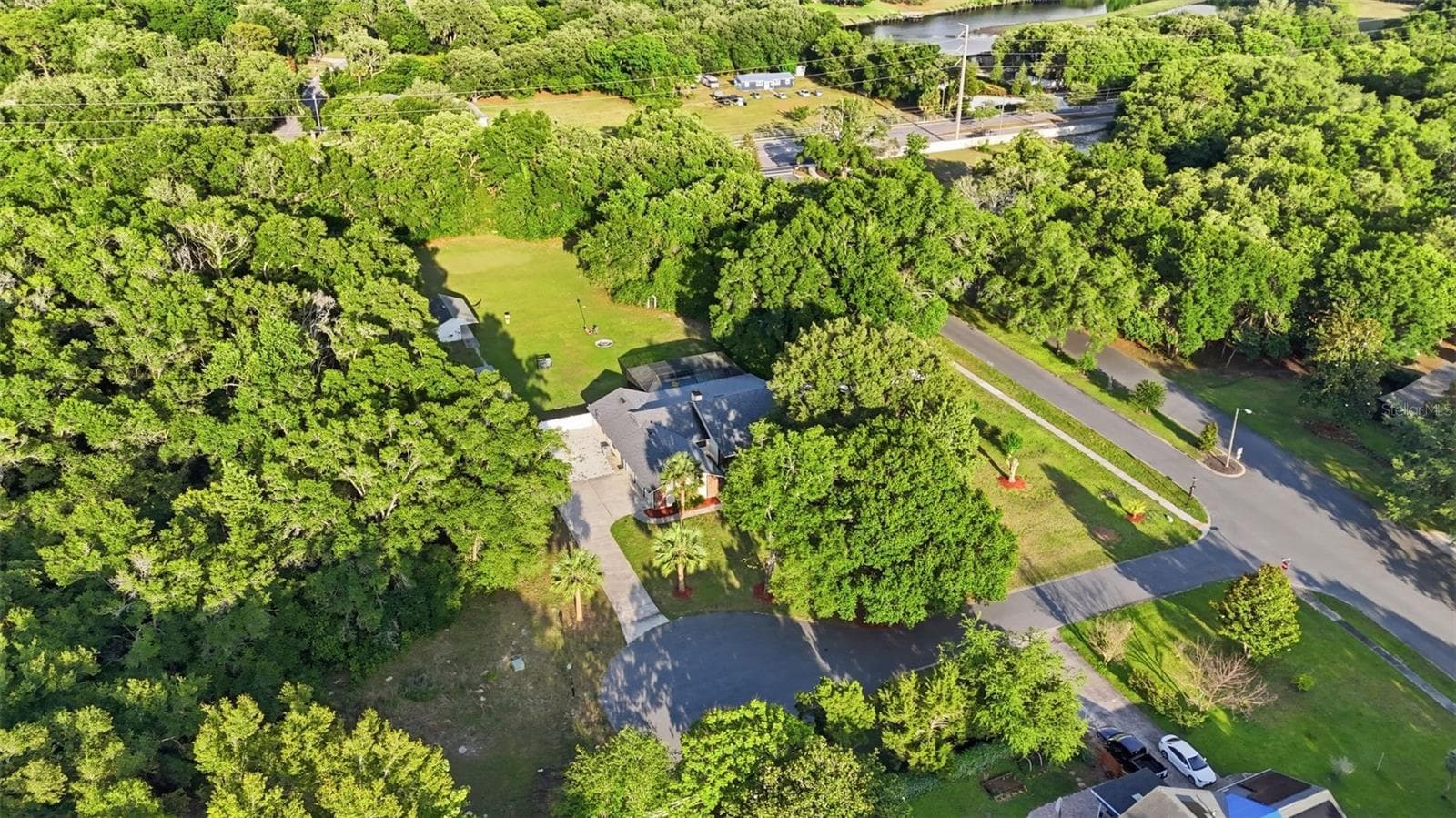 Aerial View of private Estate , Circular Driveway & Acreage - 3501 HILL STREAM AVE, APOPKA