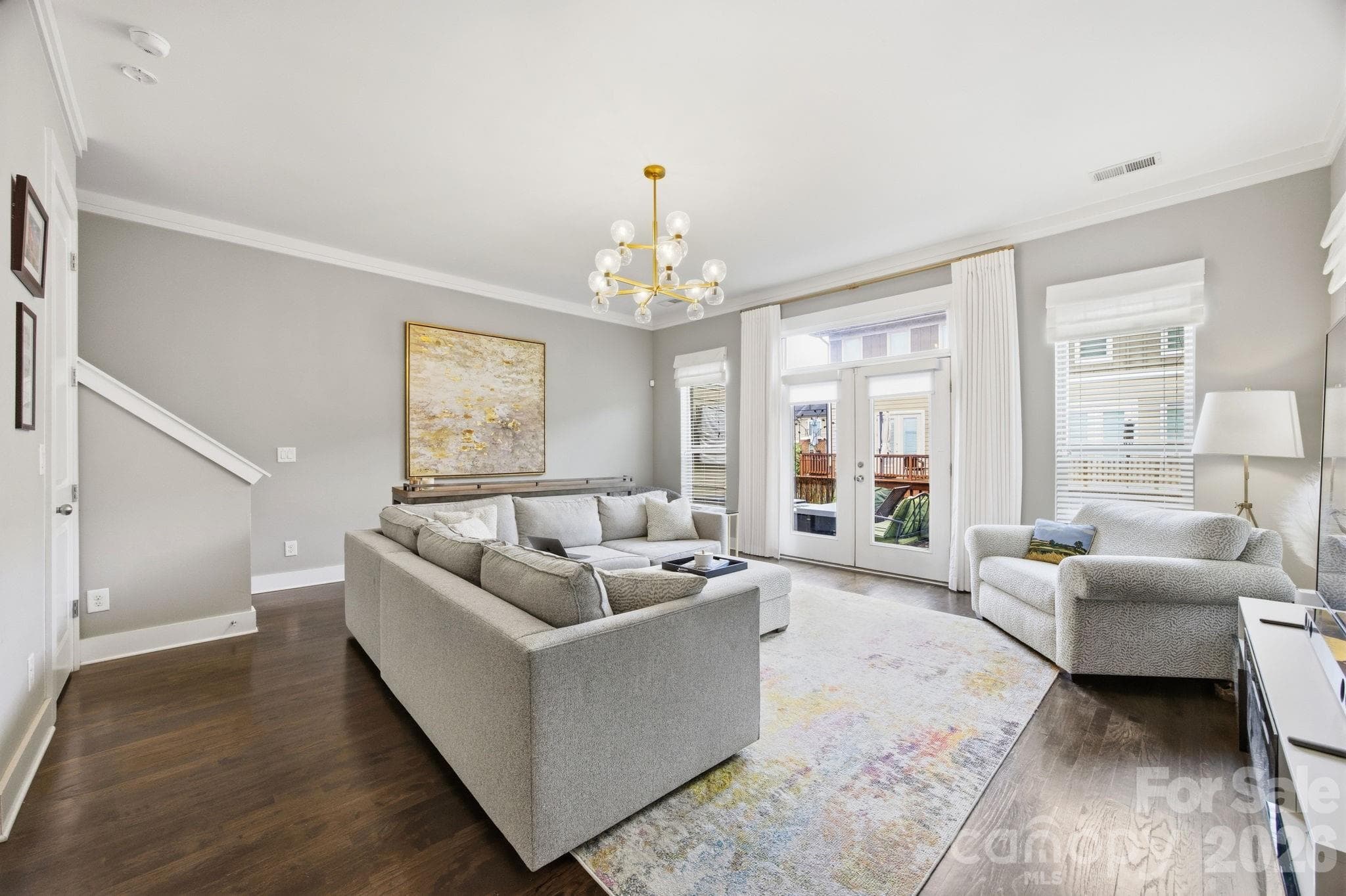 Living Room with acess to the Back Deck - 863 Academy Street, Charlotte