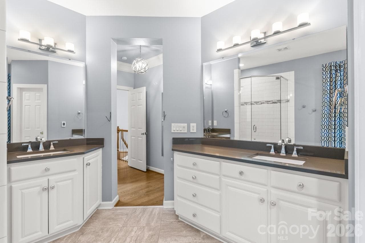 Primary bath also has TWO vanities! - 4415 Everclear Court, Charlotte