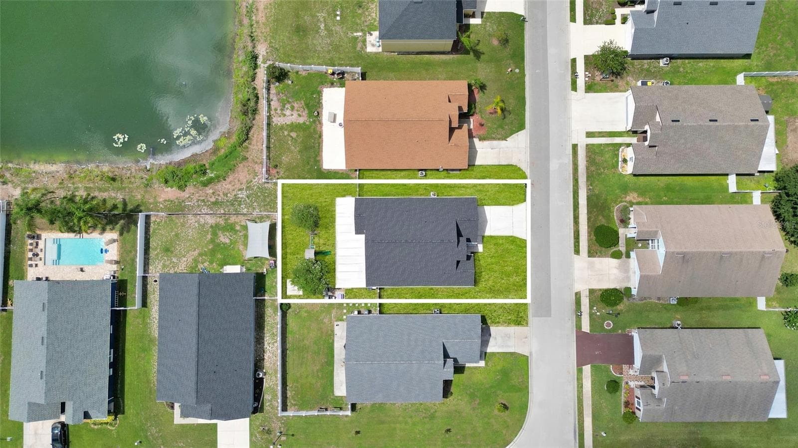 Aerial of water view - 8335 ADELE RD, LAKELAND