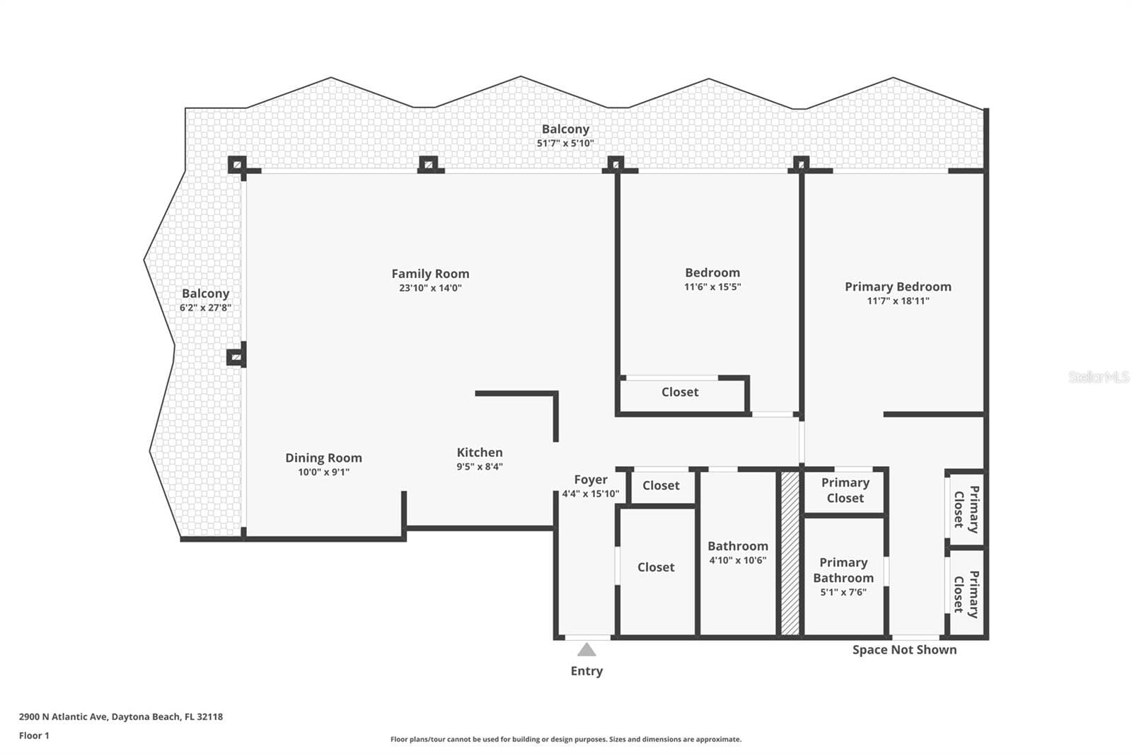 Floor Plan - 2900 N ATLANTIC AVE #1106, DAYTONA BEACH