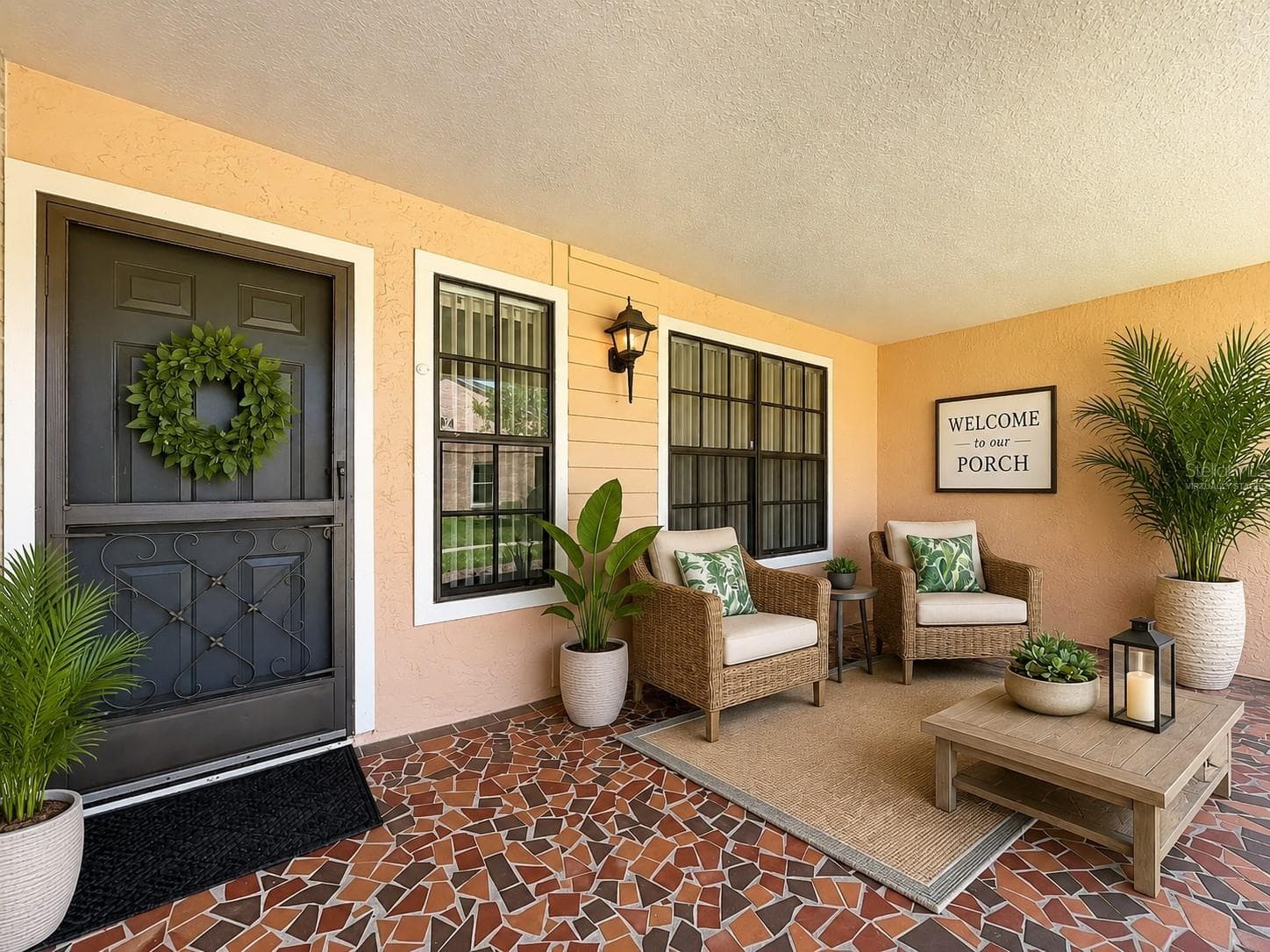 Virtually Staged Front Entrance - 9319 TROWBRIDGE CT, NEW PORT RICHEY