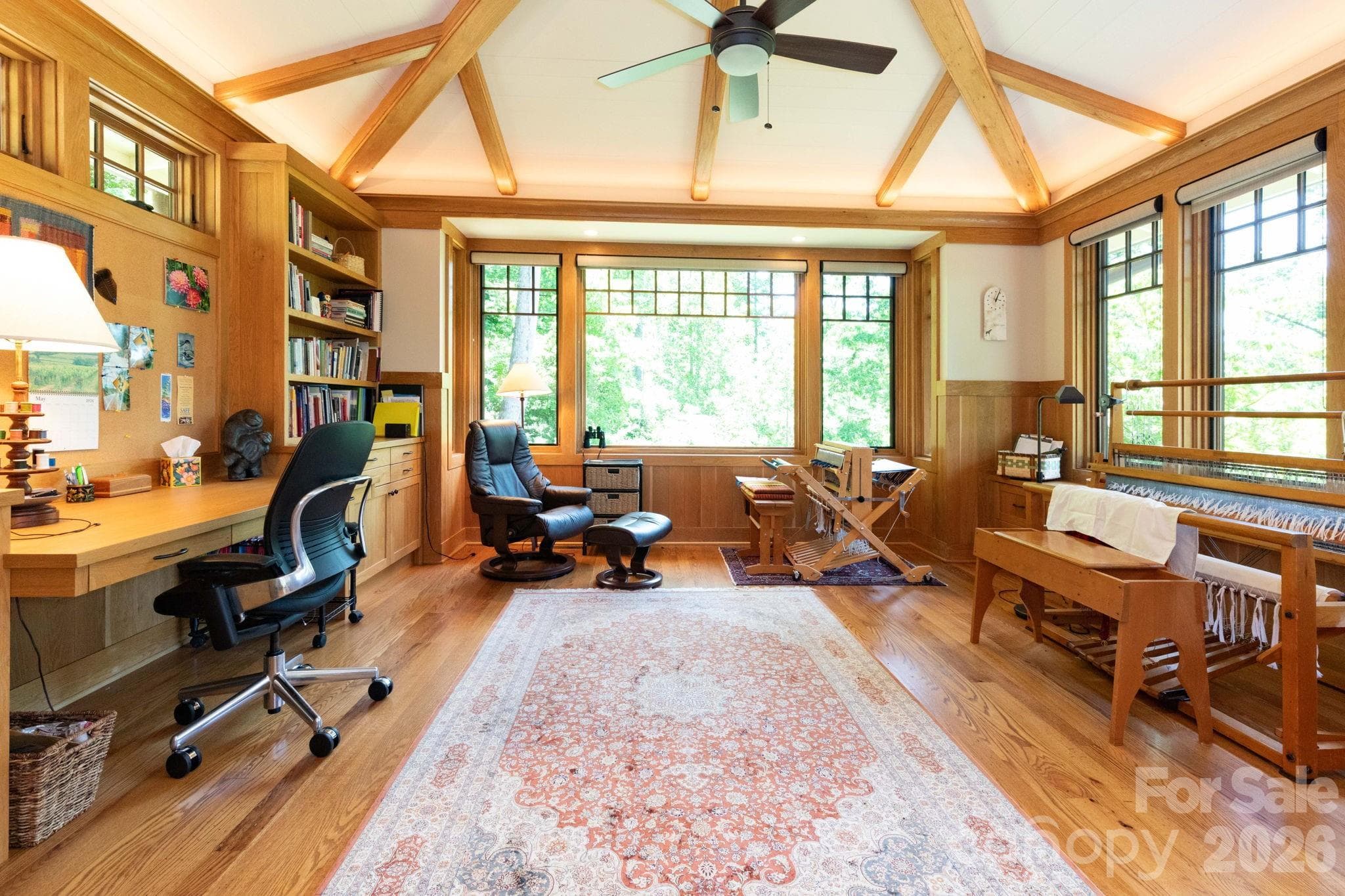 Guest House. Beautifully designed flex space ideal for a home office, creative studio, library, or retreat, featuring exposed beams, custom built-ins, and abundant natural light. - 29 Gardner Drive, Asheville