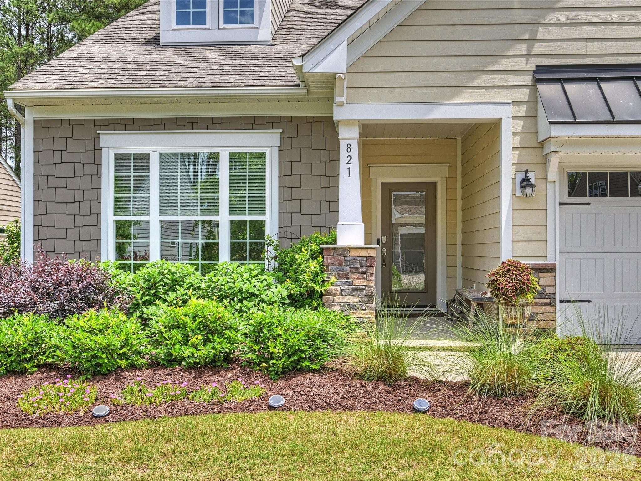 Covered Front Porch with Glass Door - Mount Holly