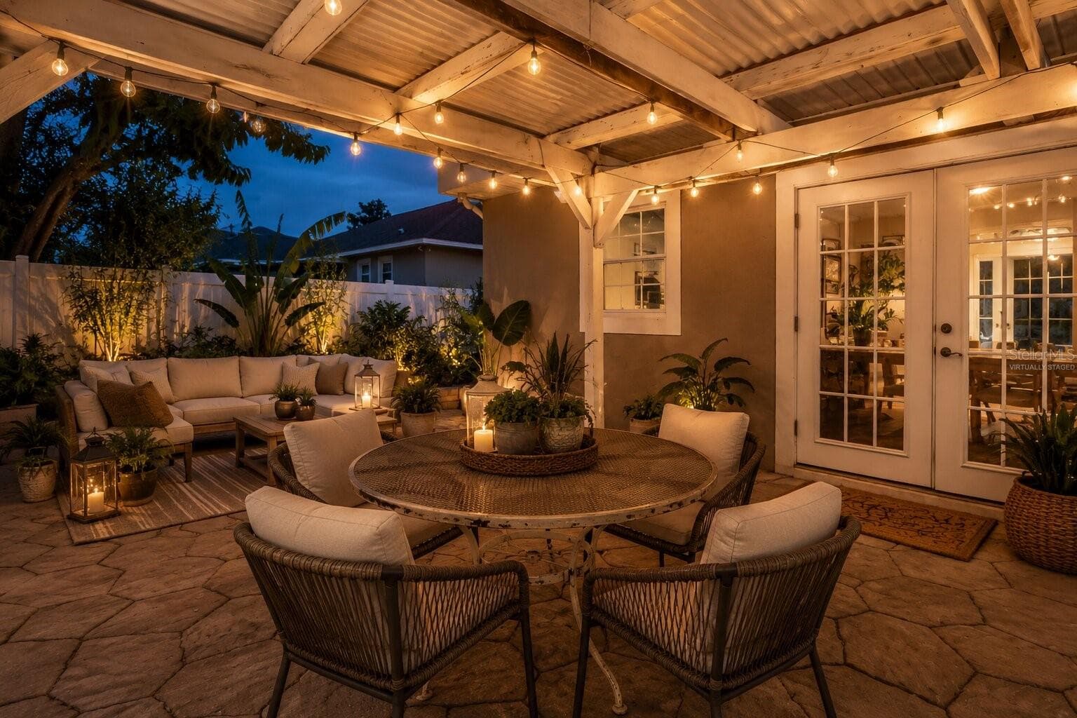 Covered Backyard Patio Virtually Staged - 7642 PARK HILL AVE, LEESBURG