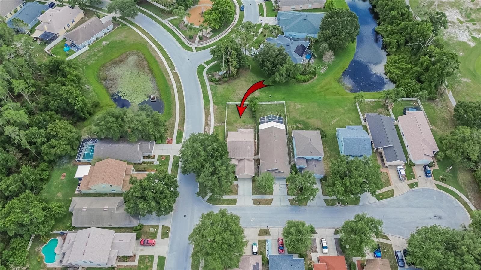 Ariel view of cul-de-sac - 21040 GREEN WING CT, LAND O LAKES