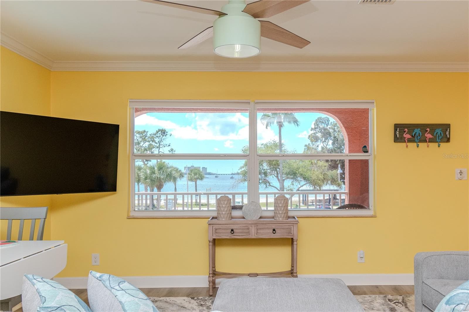 VIEW FROM KITCHEN LOOKING OUT OVER THE WATER. - 5605 SHORE BLVD S #1B, GULFPORT