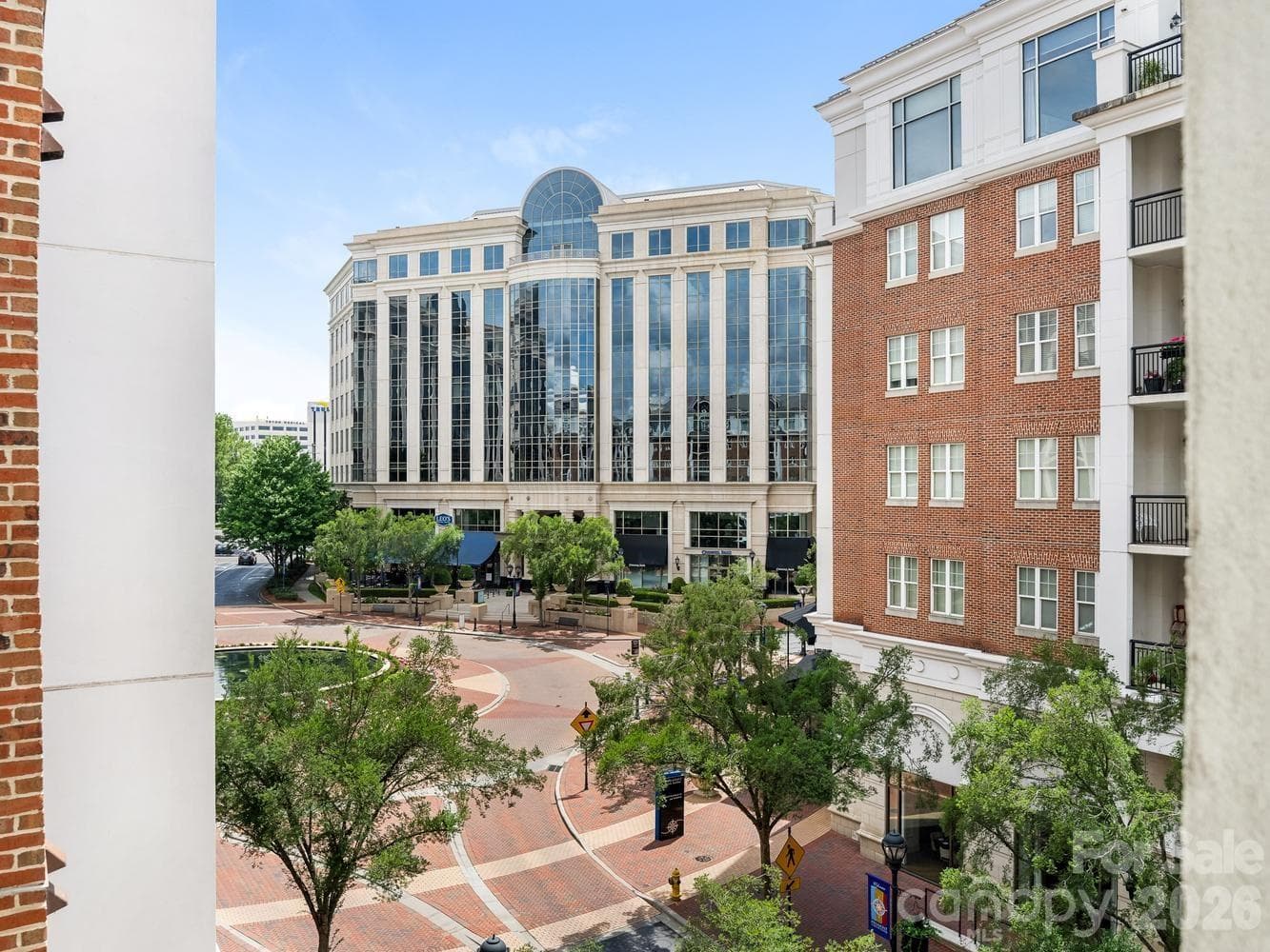 View of the Piedmont Town Center fountain from the balcony - 4625 Piedmont Row Drive, Charlotte