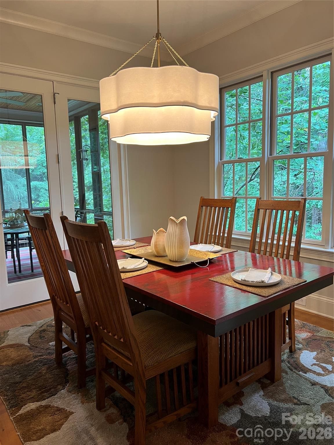 Breakfast Area onto Screened in Porch - 1514 Elmsford Lane, Matthews