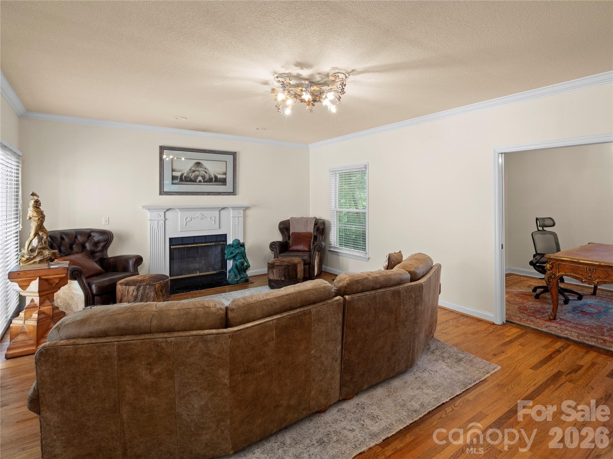 Notice the hardwoods and crown molding - 105 Braeside Circle, Asheville