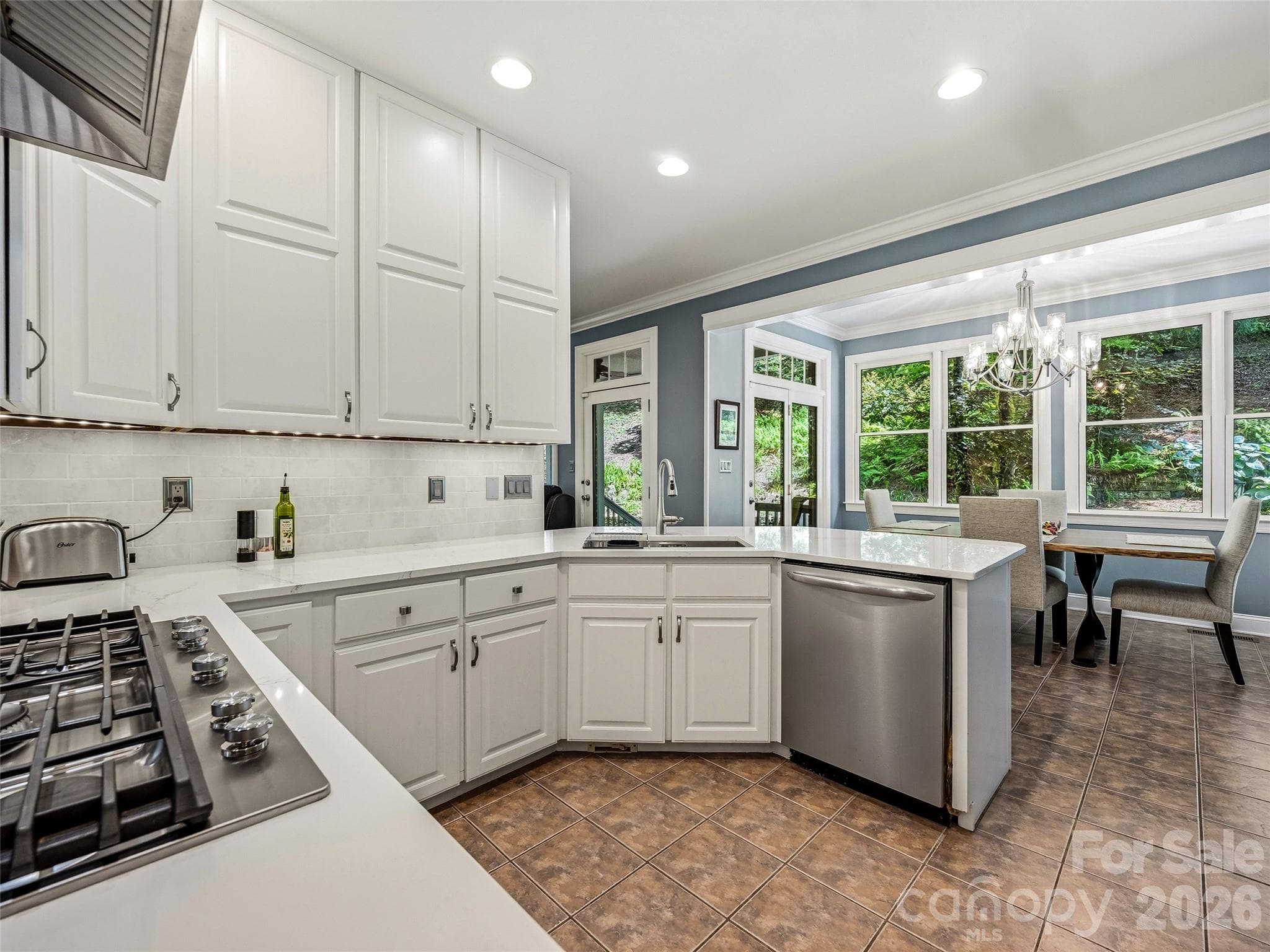 Open updated kitchen - 243 Poplar Lane, Pisgah Forest