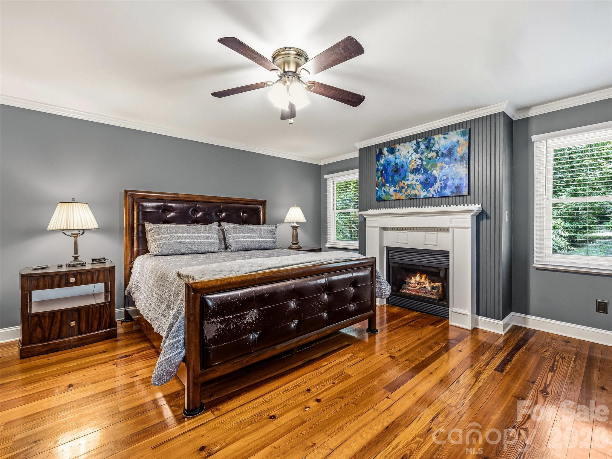 Fire place in bedroom - 243 Poplar Lane, Pisgah Forest
