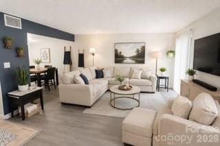 Virtually Staged Family Room - 2705 N Center Street, Hickory