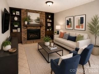 Virtually Staged Den - 2705 N Center Street, Hickory
